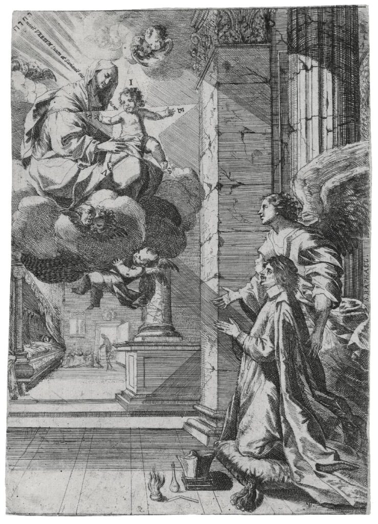 Perrier 1er – Pièce emblématique représentant Lazare Meyssonnier, médecin du roi, implorant la Sainte Vierge et l’Enfant Jésus