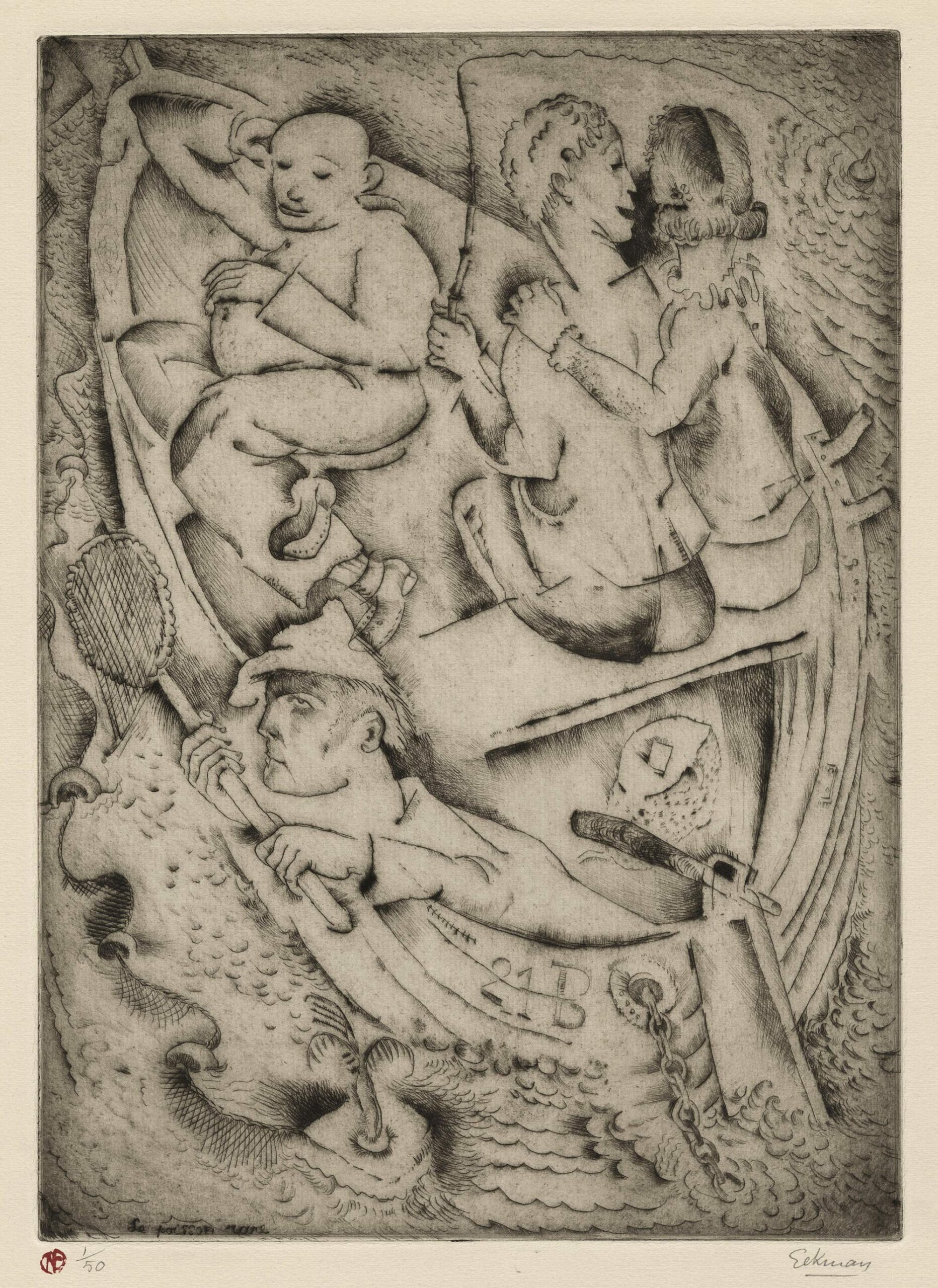 Deux vaches couchées dans une étable