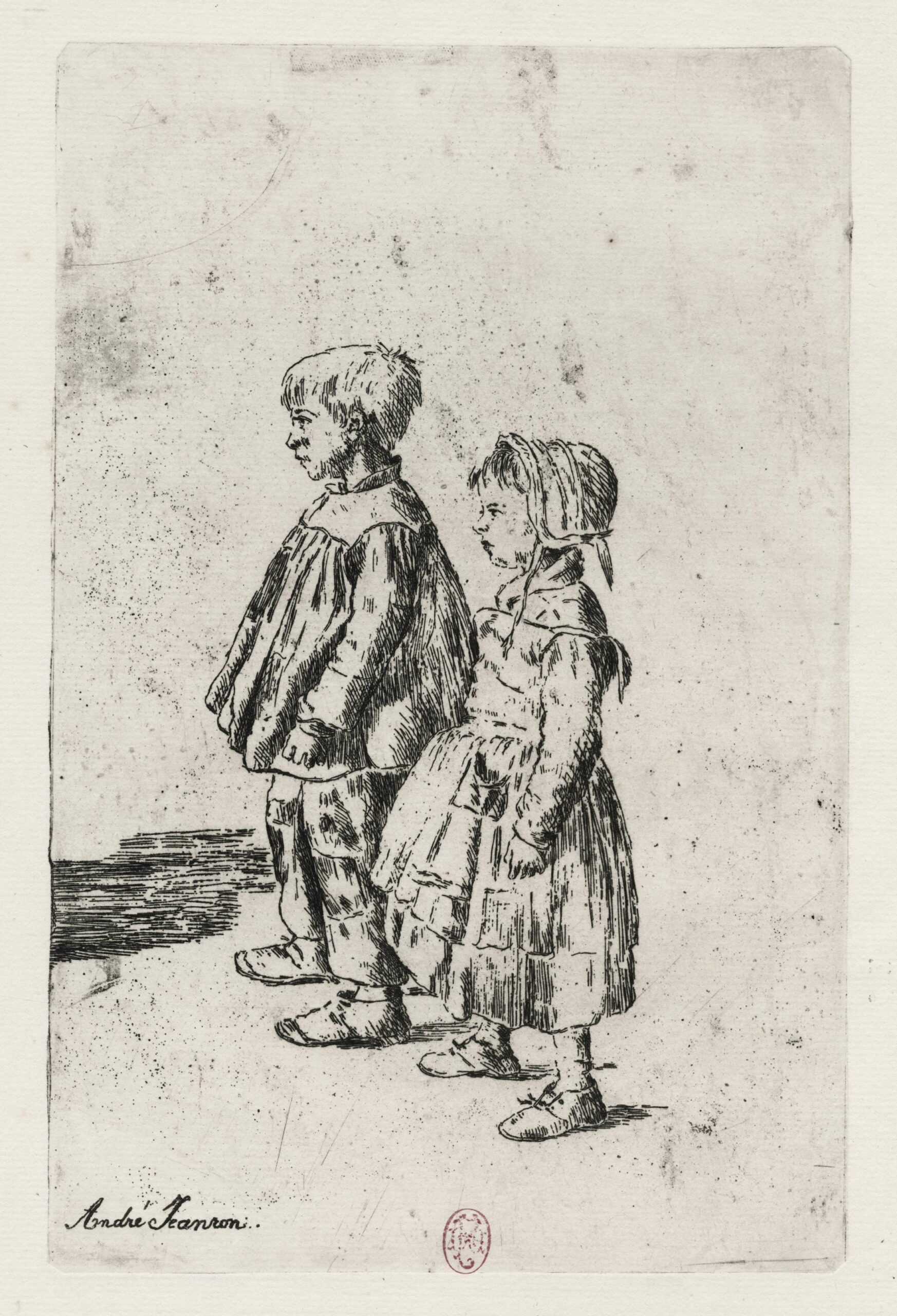 Deux jeunes pauvres enfants