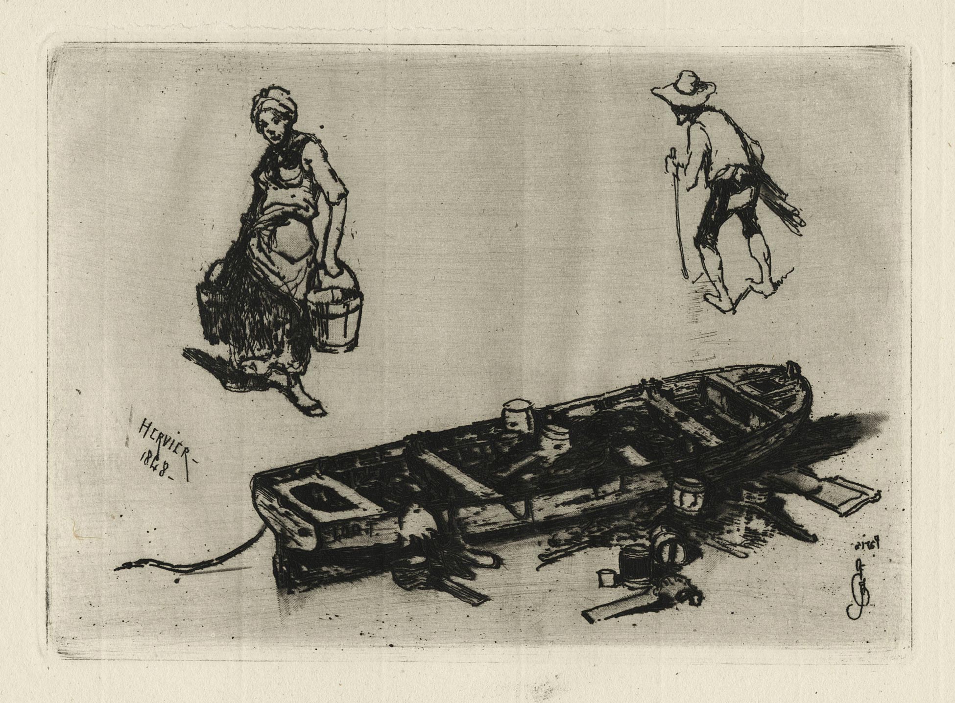 Sketchboard with dinghy n°100