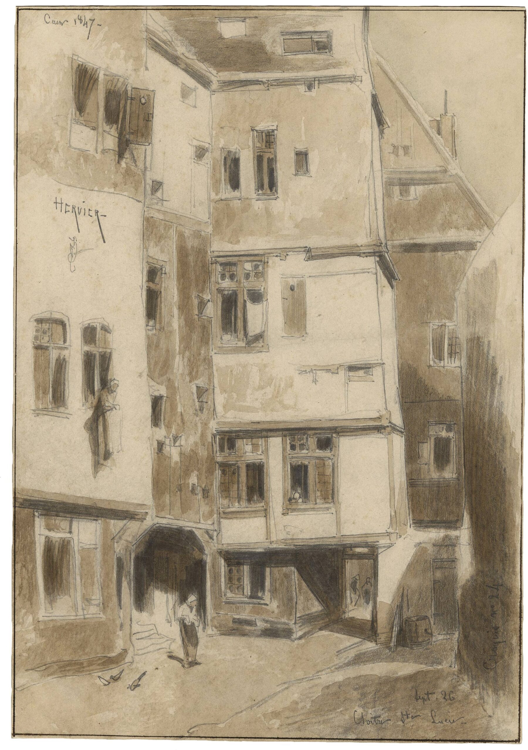 HERVIER Louis Adolphe — Cloître Sainte Lucie, Caen