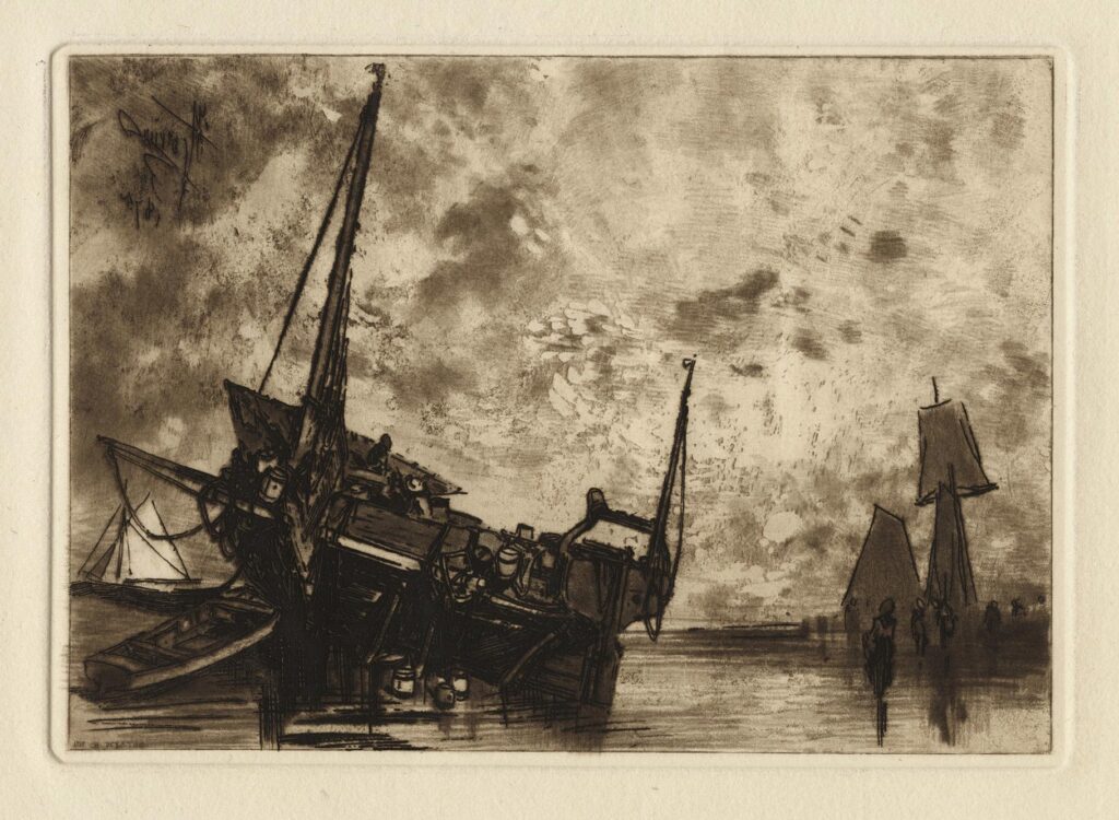 Hervier – Bateaux de pêche sur la grève