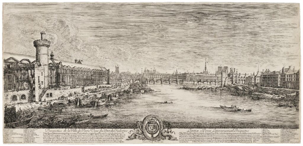 Silvestre – Perspective de la ville de Paris, Veüe du Pont de Tuileries