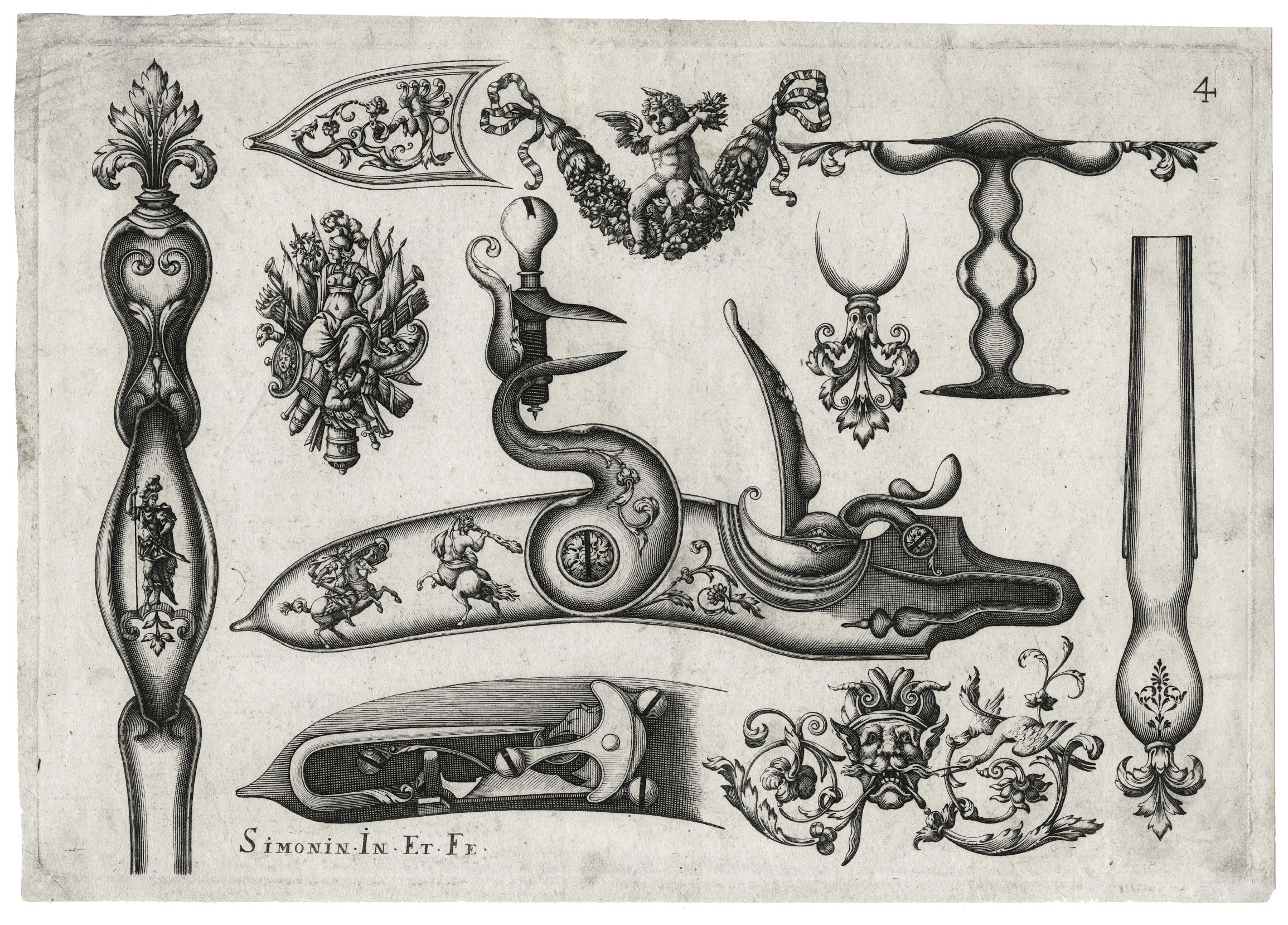 SIMONIN Claude — Ornamental and harquebusery board