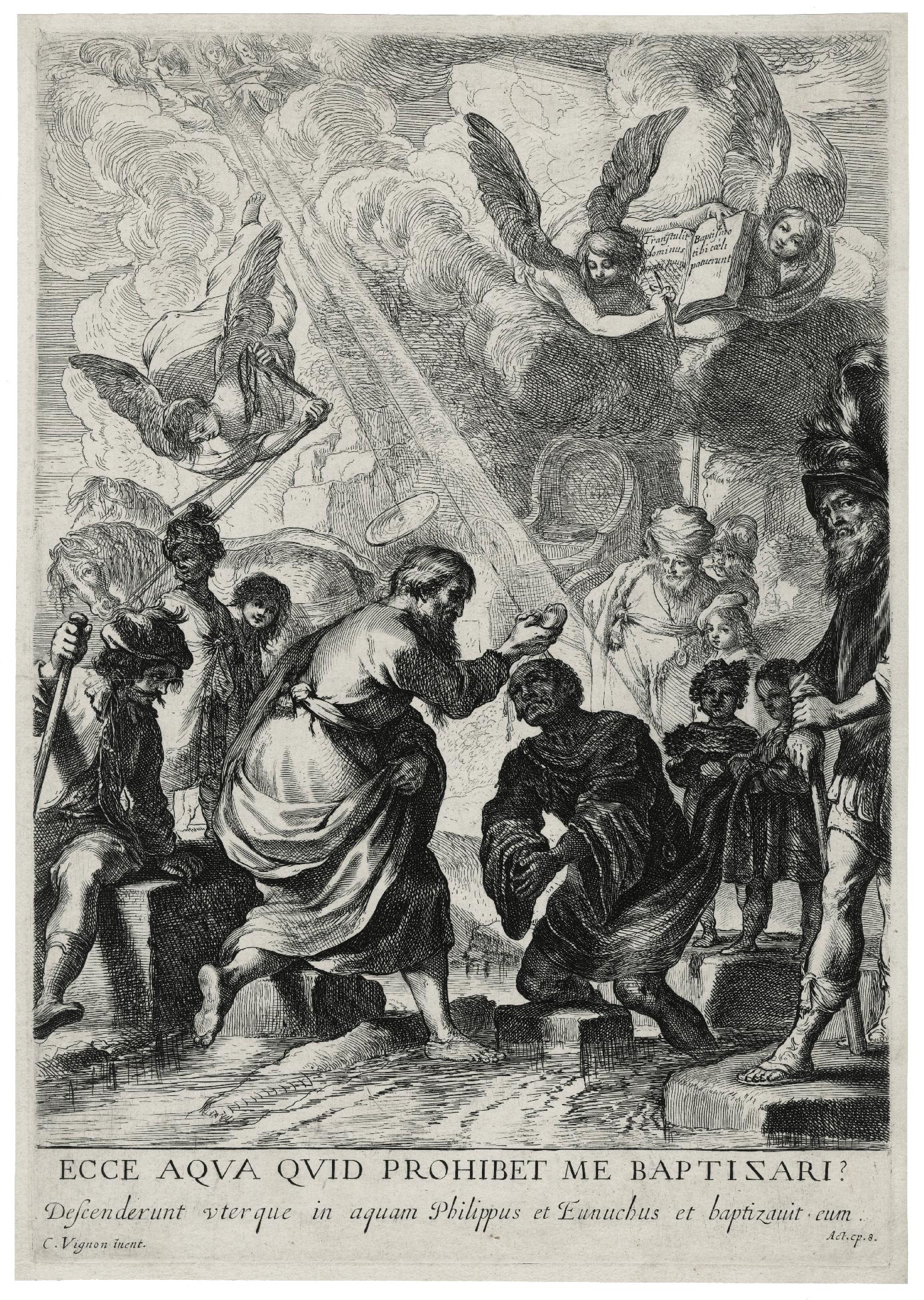 VIGNON Claude — Saint Philip baptising the eunuch of Queen Candace