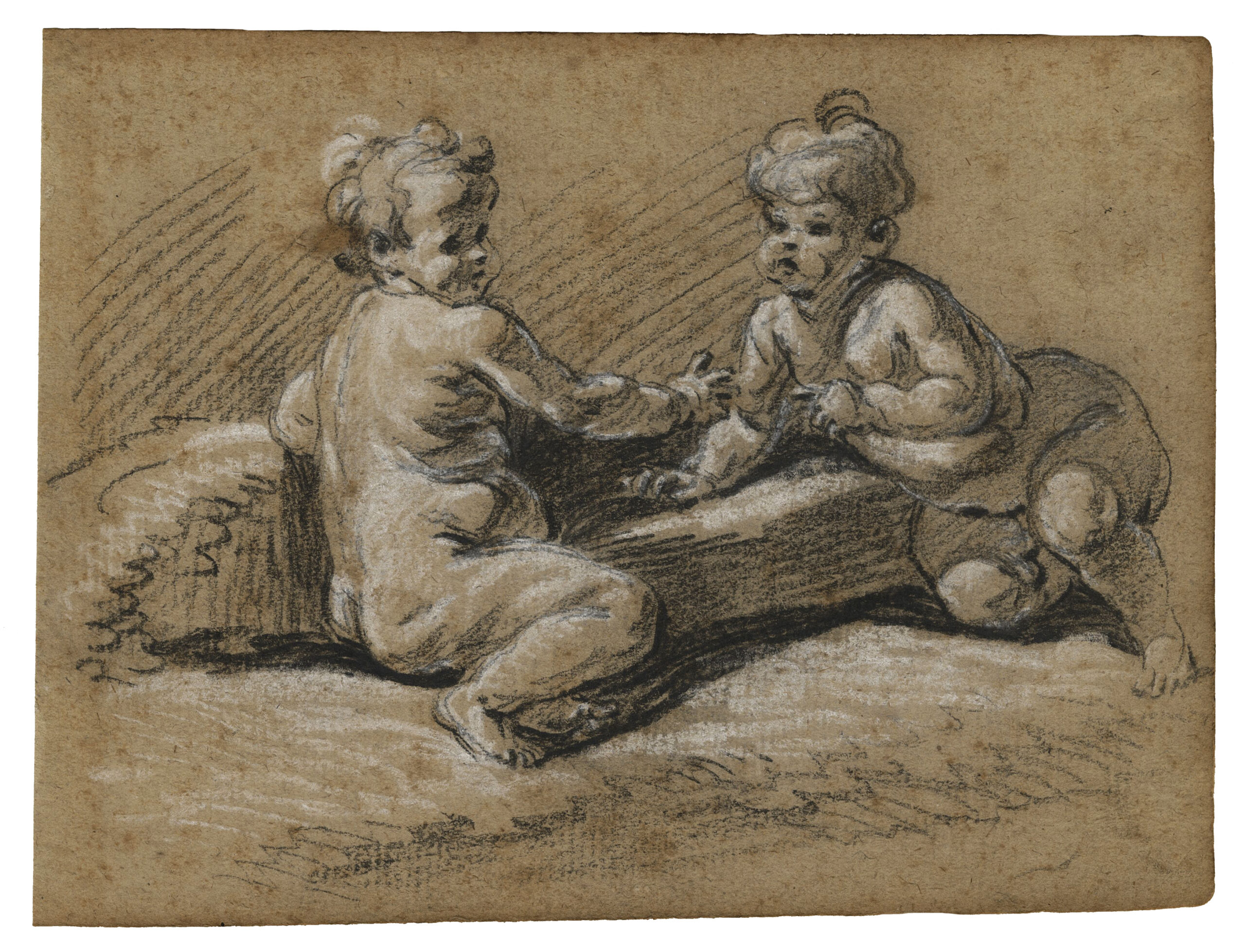 Deux putti assis