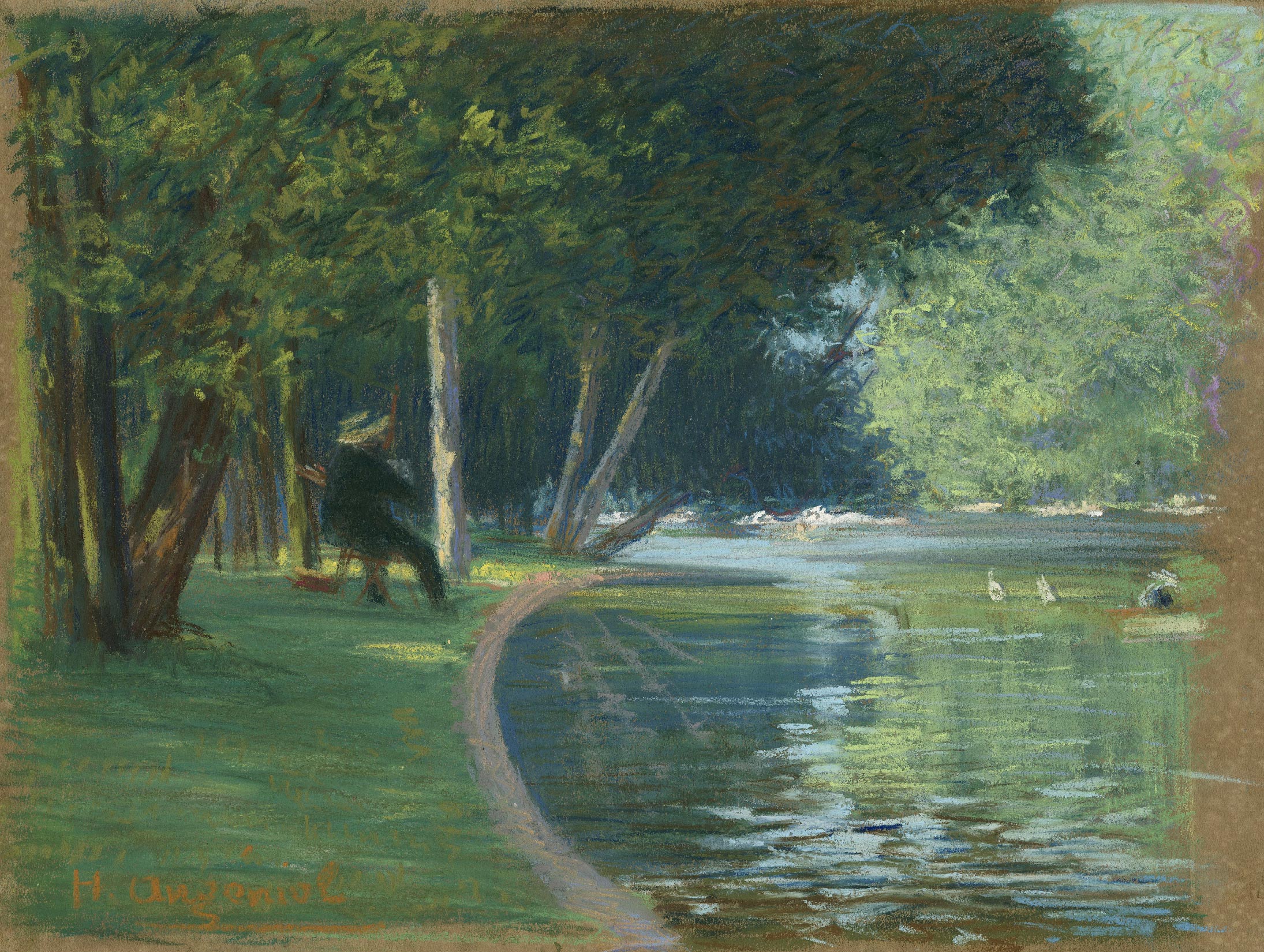 Artiste peignant sur le motif (Parc de la Tête d’Or, Lyon)