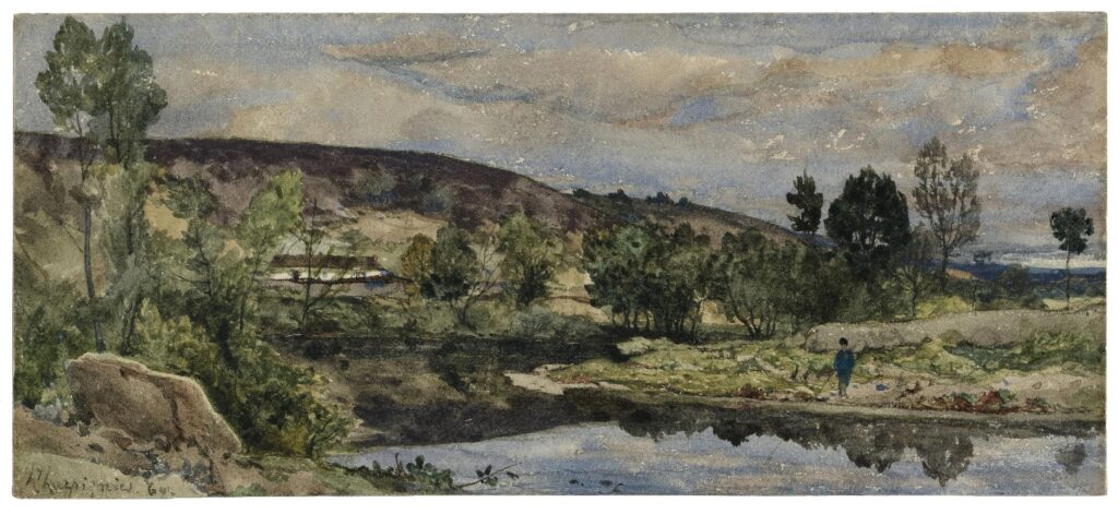 Harpignies – Pêcheur en bord de rivière