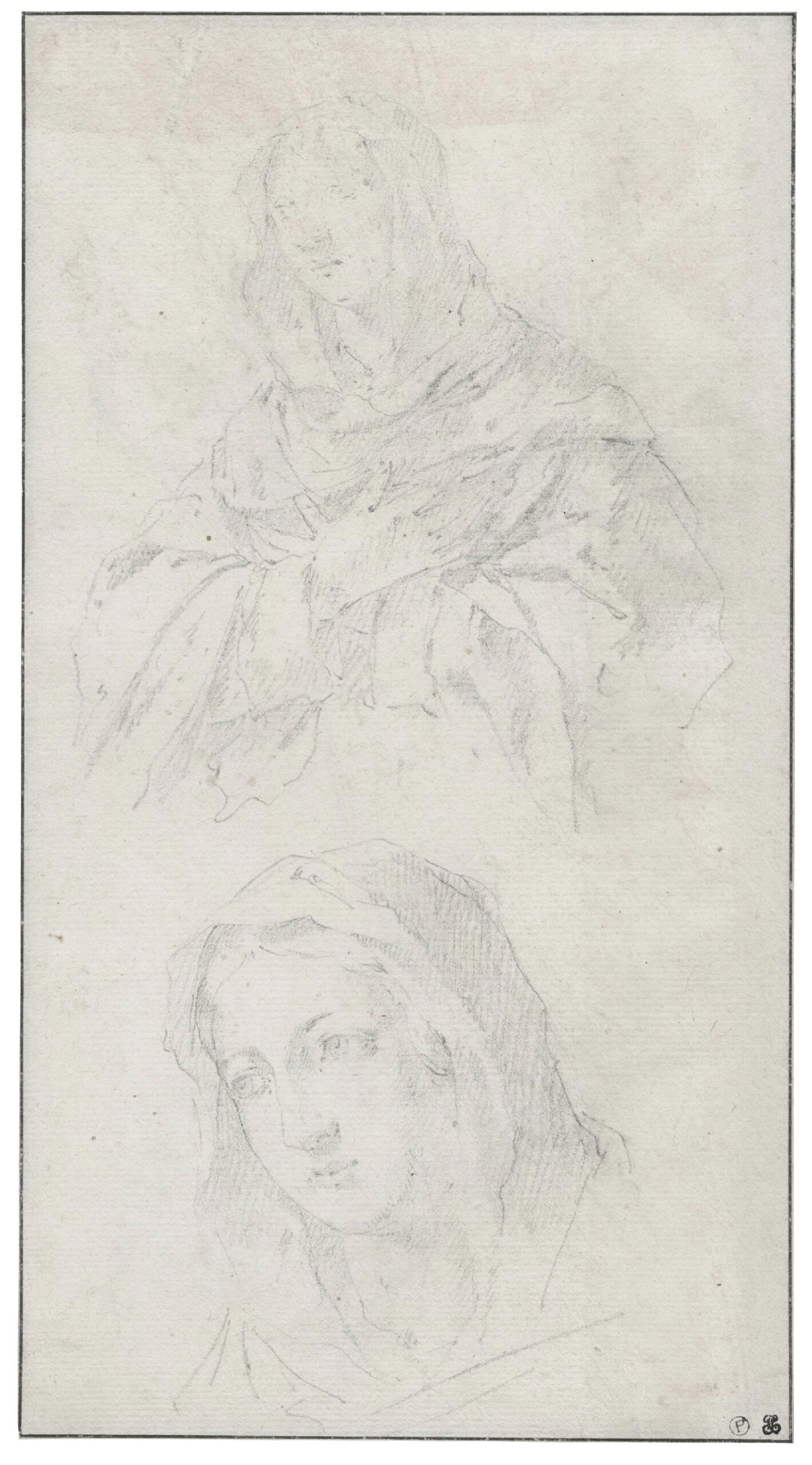 Two studies for the Virgin Mary