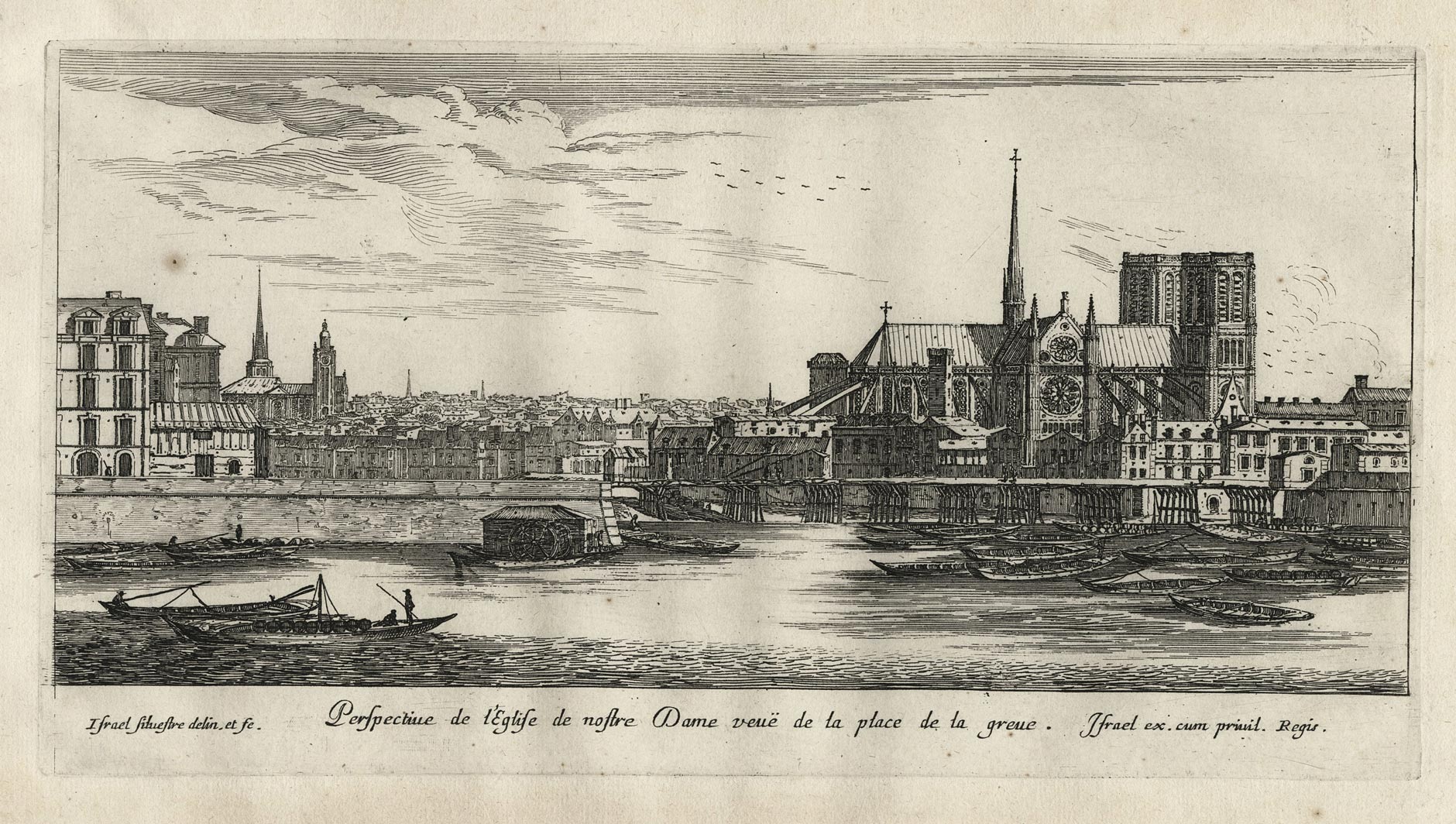 Perspective de l’Eglise nostre Dame veuë de la place de la greue