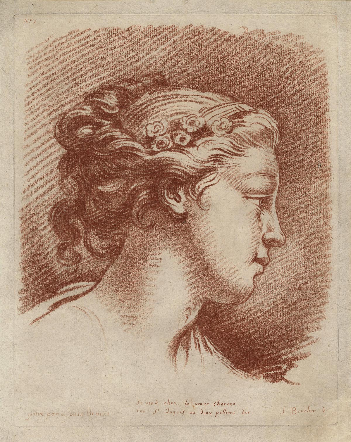 Head of a young girl in profile