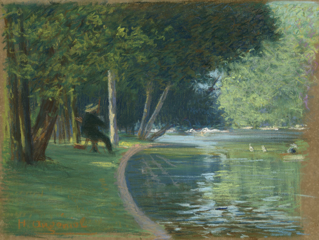 Angeniol – Artiste peignant sur le motif (Parc de la Tête d’Or, Lyon)