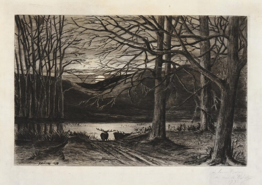 Delâtre (Auguste) – Cerf au clair de lune