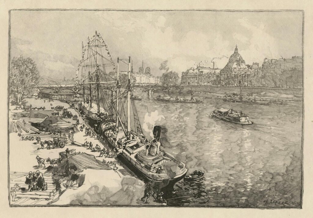 Lepère – Port Saint-Nicolas, l’Institut et la Cité vus du pont des Arts