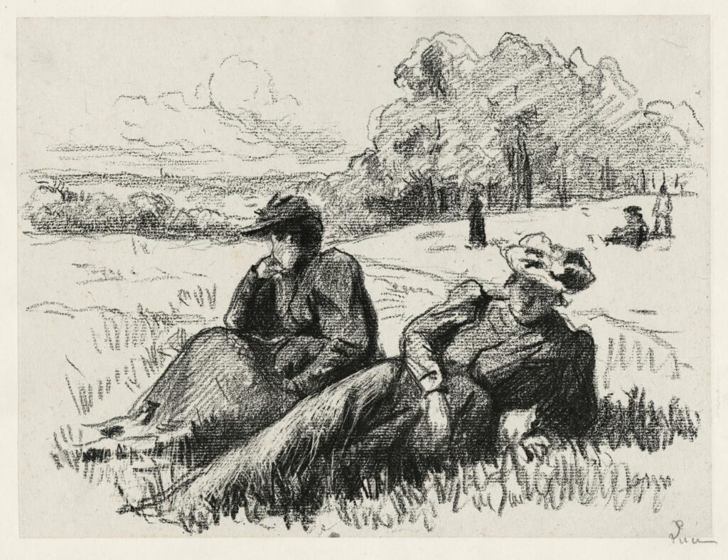 Luce – Femmes assises au jardin (Mmes Luce et Pellet)