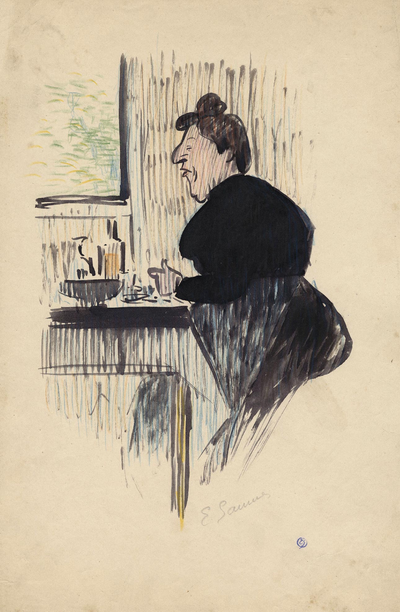 Woman at the table