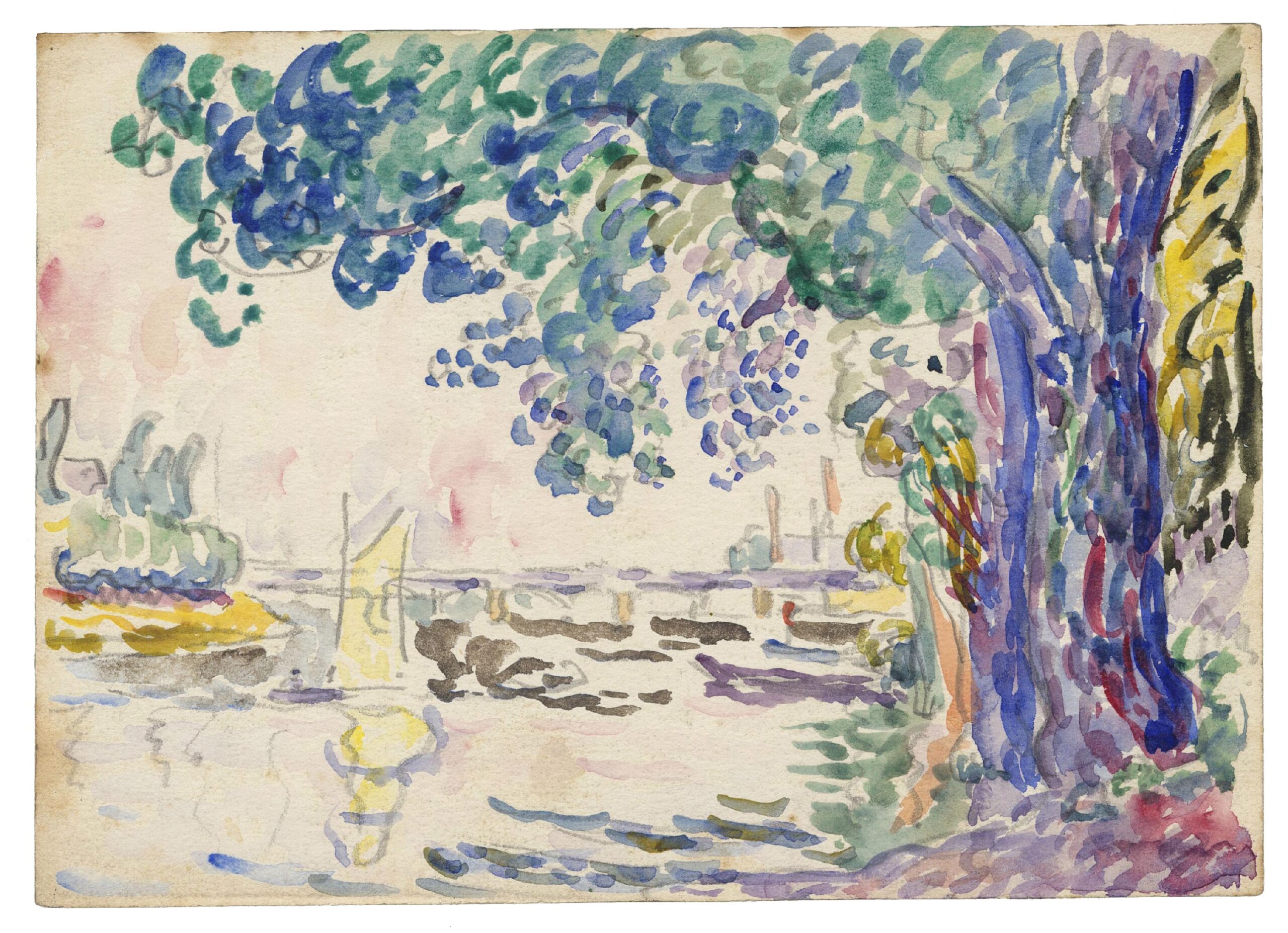 SIGNAC Paul — Waterfront. Asnières