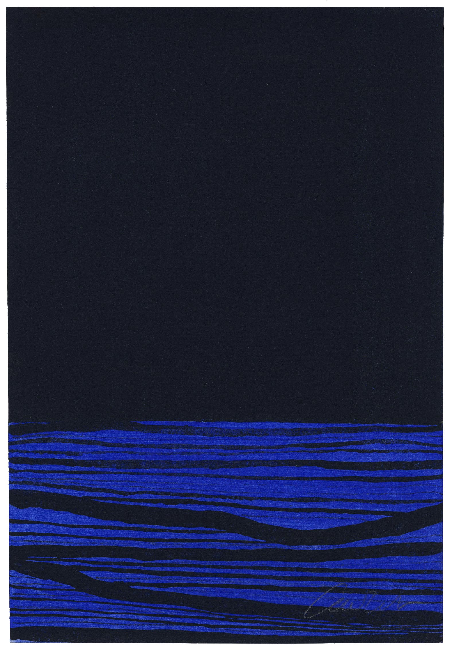 Sans titre (composition en bleu et noir)