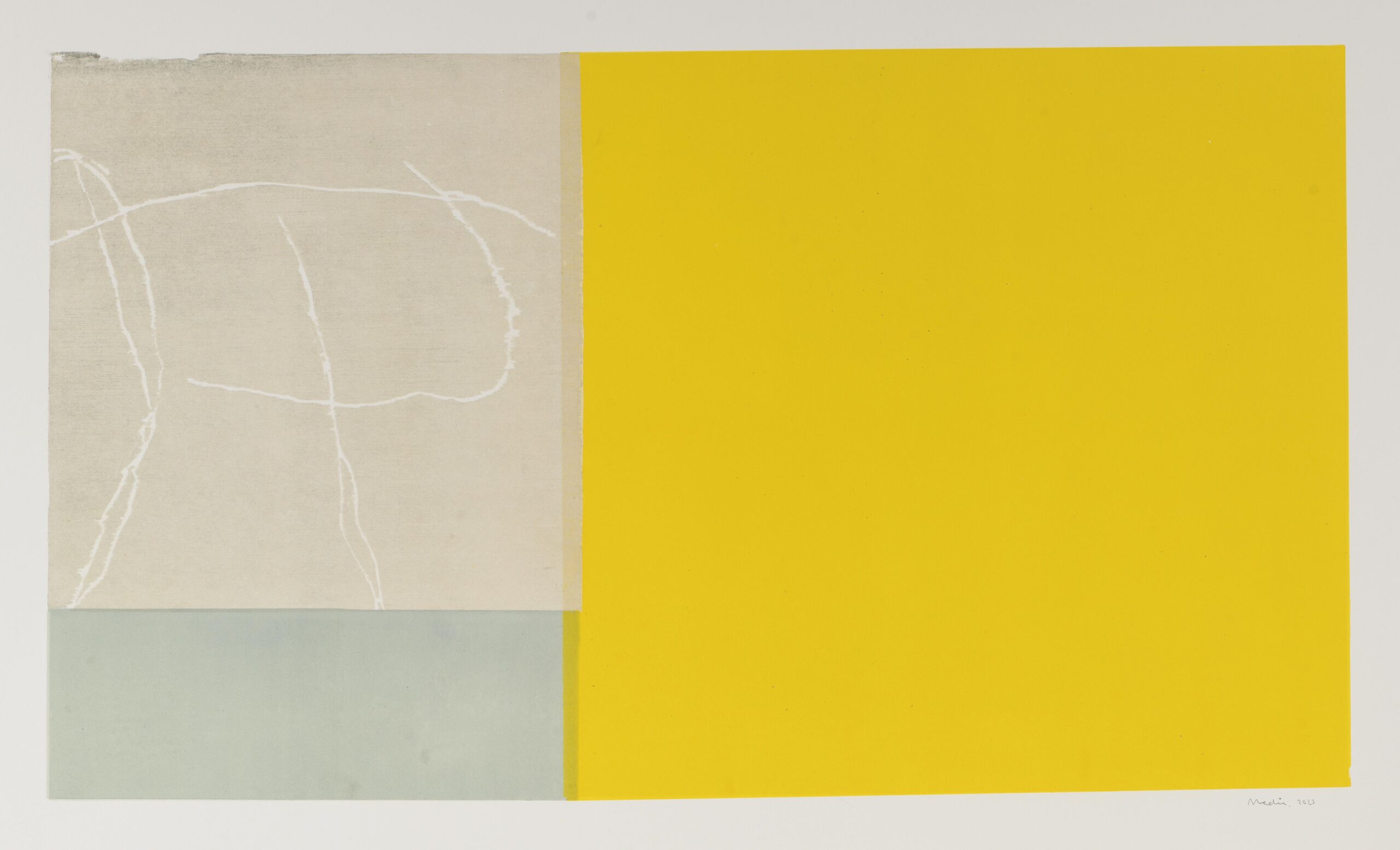 MEDIR Esther — Huellas Infinitas (Composition in yellow and sea green)