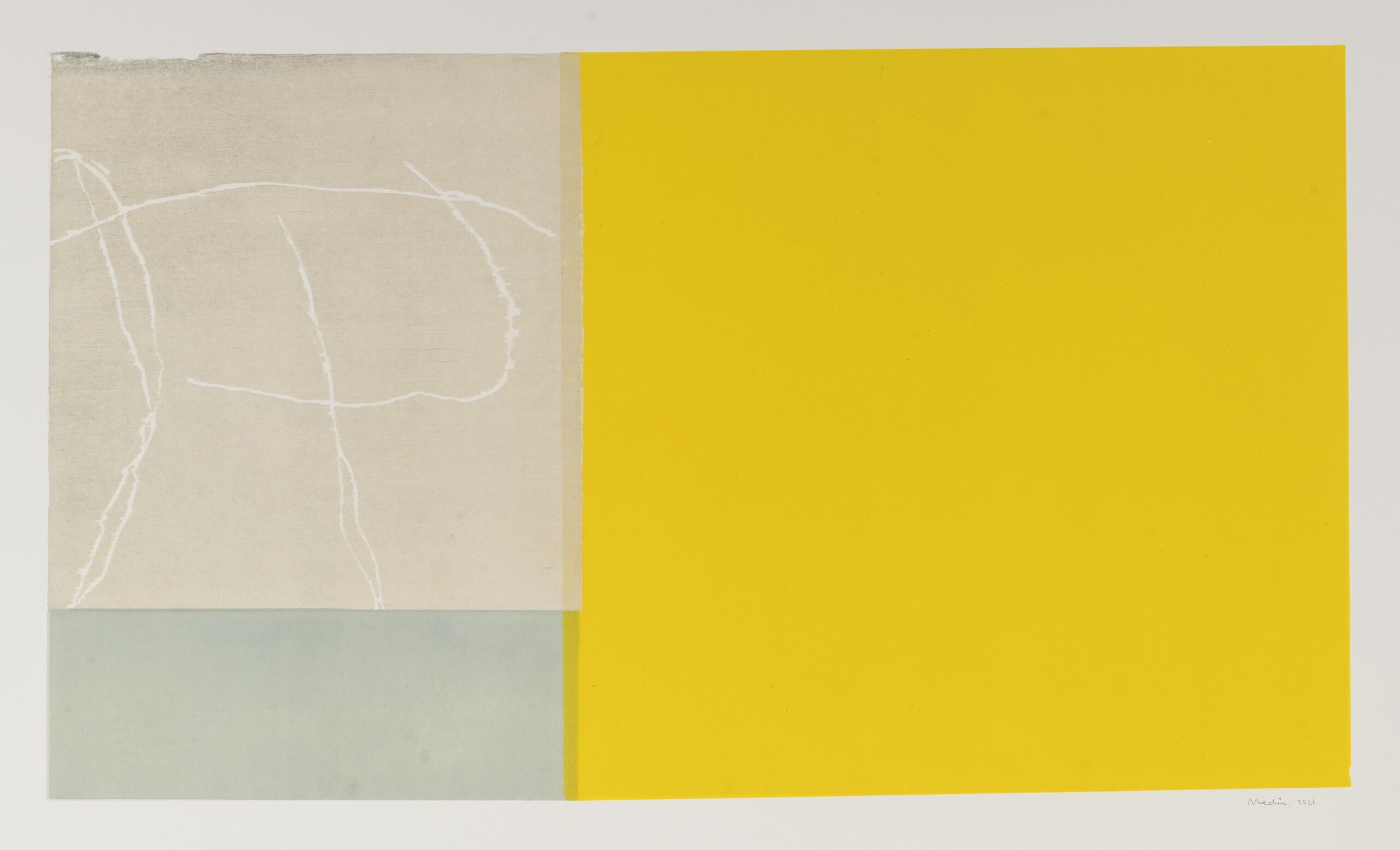 Huellas Infinitas (Composition in yellow and sea green)