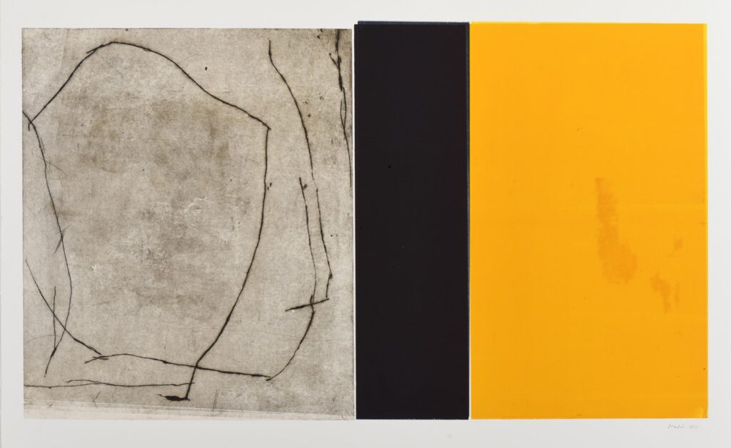 Medir – Huellas Infinitas (Composition en jaune orangé et bleu)