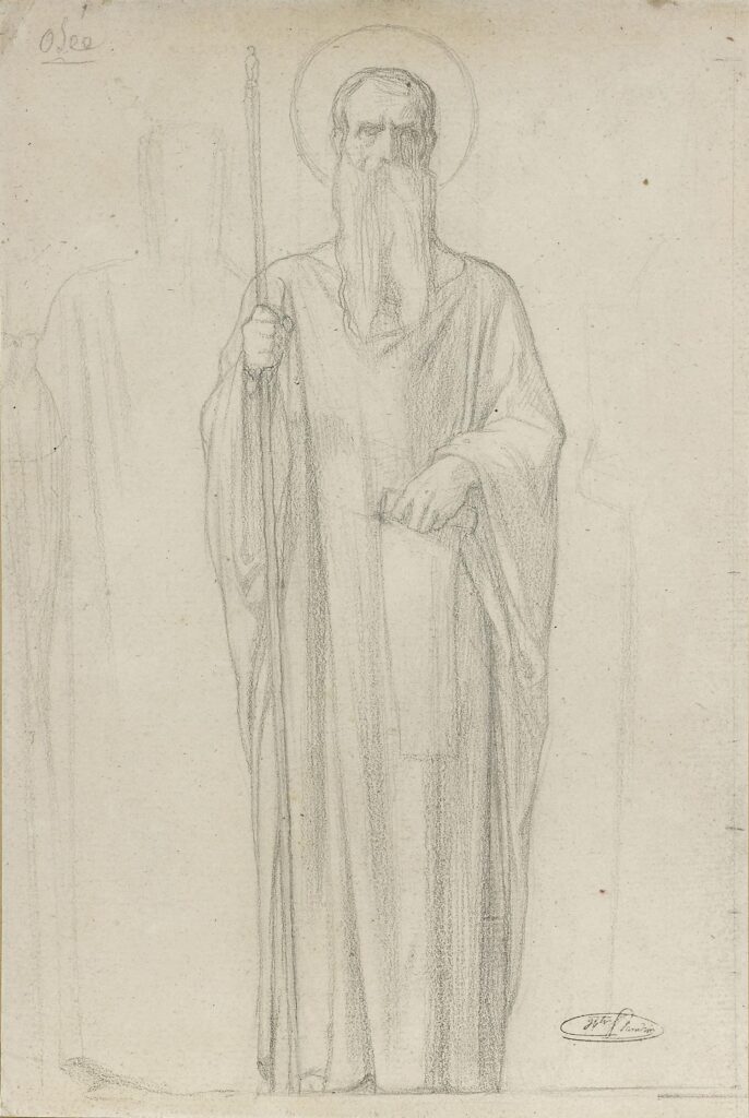 Flandrin (Hippolyte) – Figure d’homme barbu nimbé