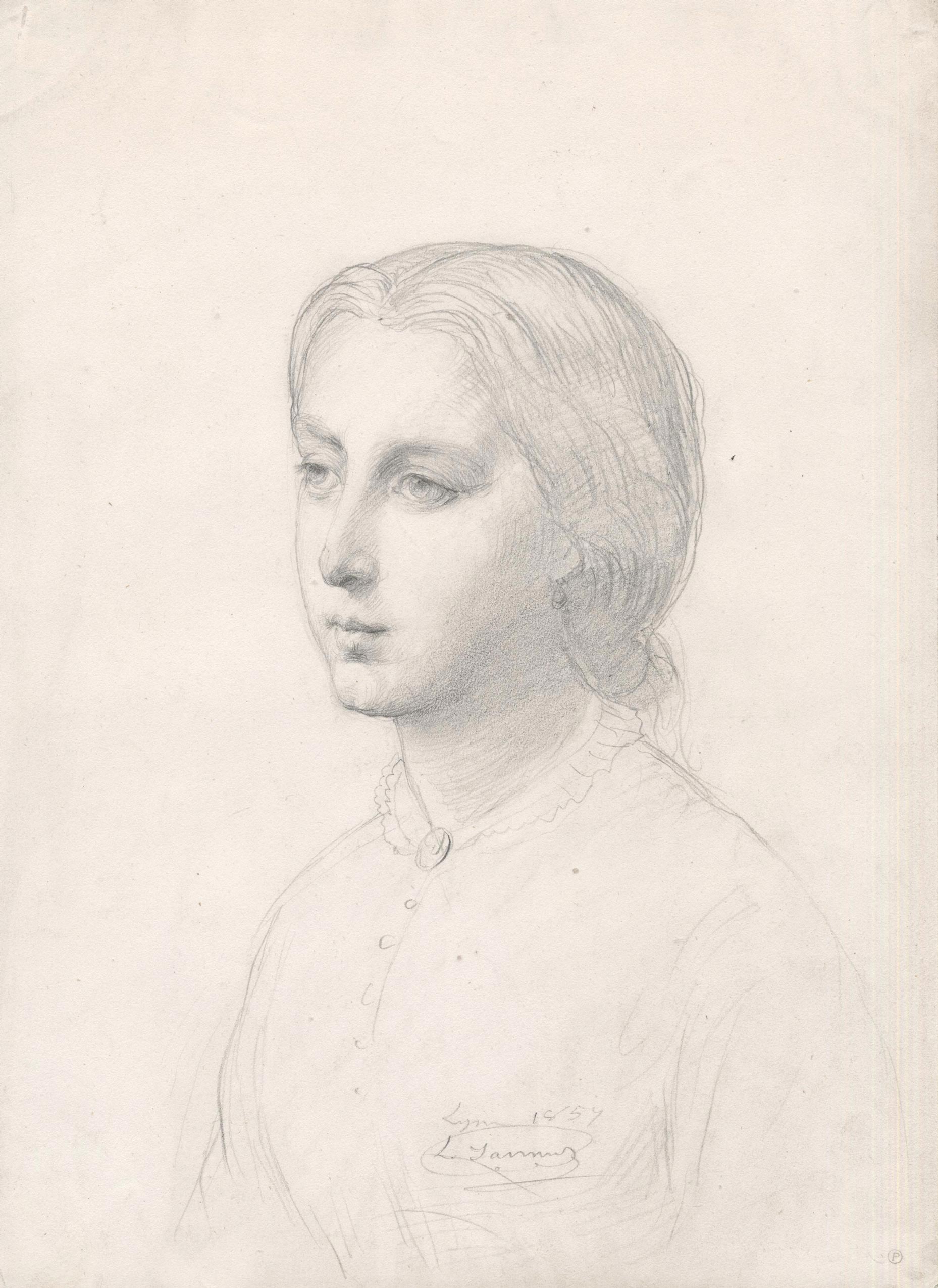 Bust-length portrait of a young woman