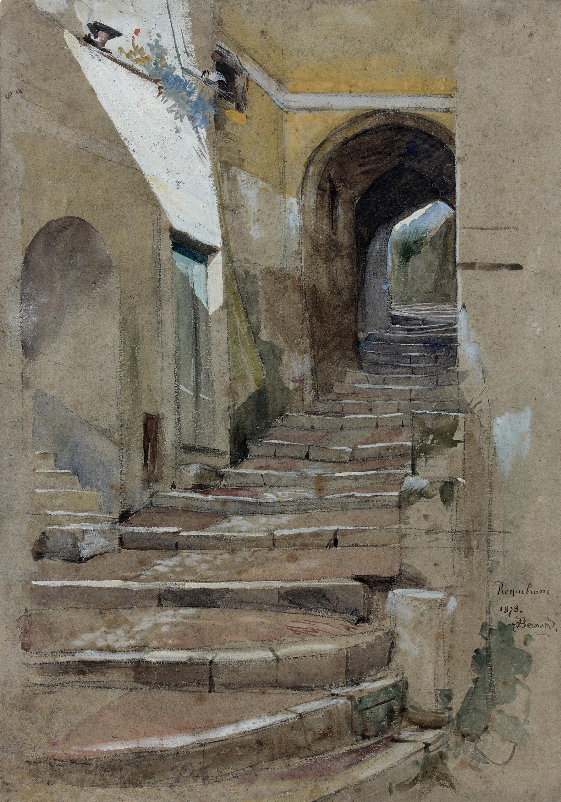 Rue étroite en escalier à Roquebrune