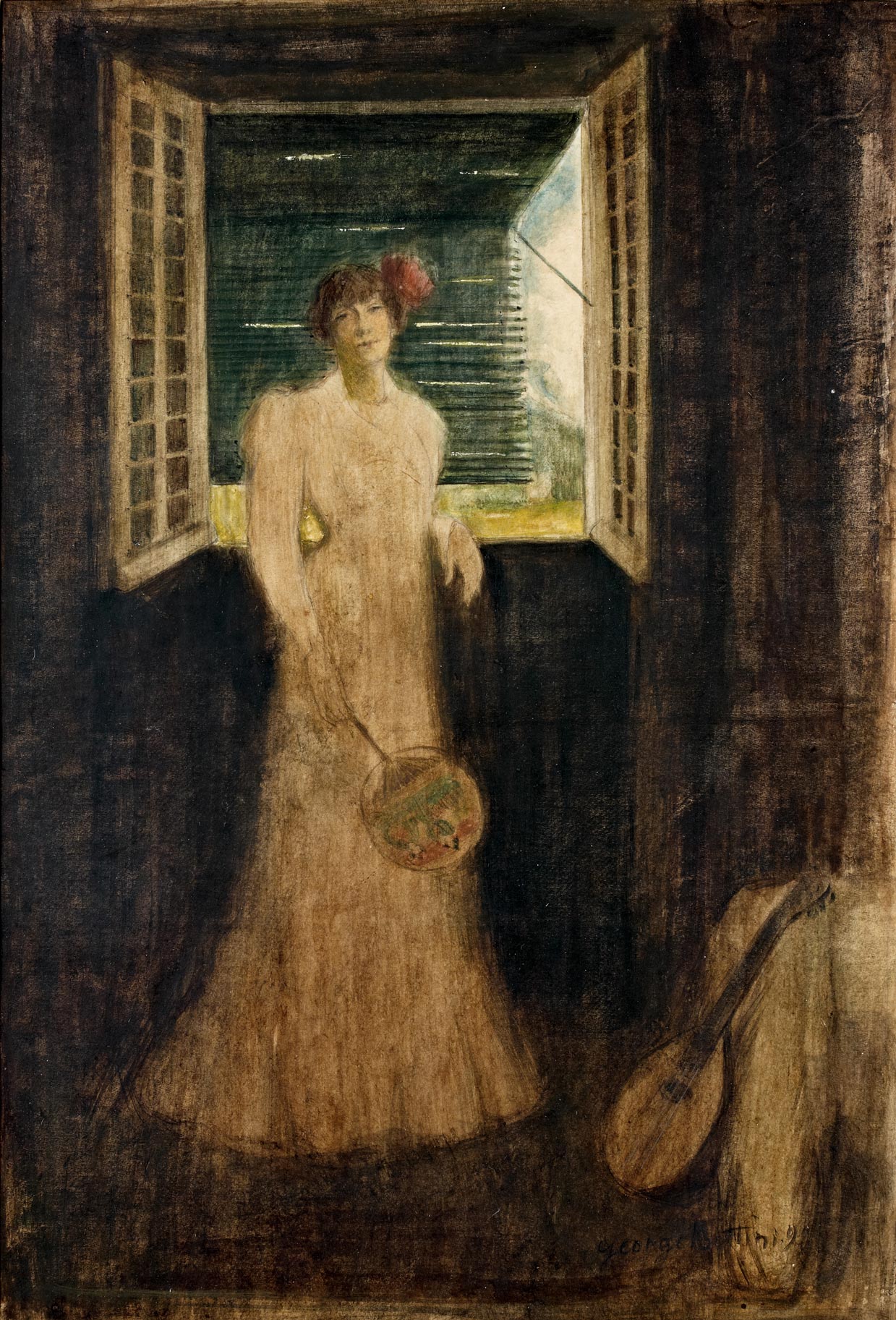 Woman with Japanese fan