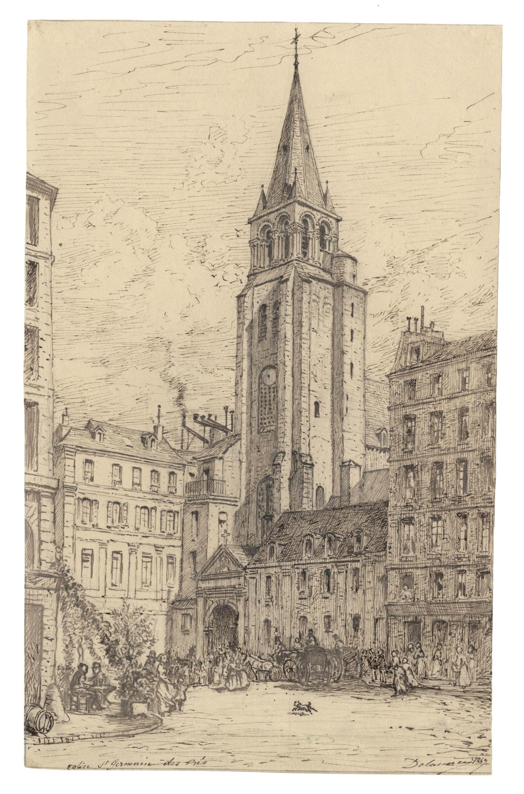 Vue de la place et de l’église de Saint-Germain-des-Prés