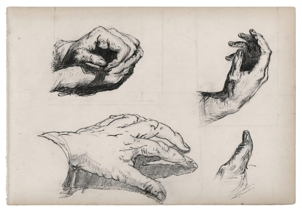 Ribot -Etude de mains et d&rsquo;un pouce