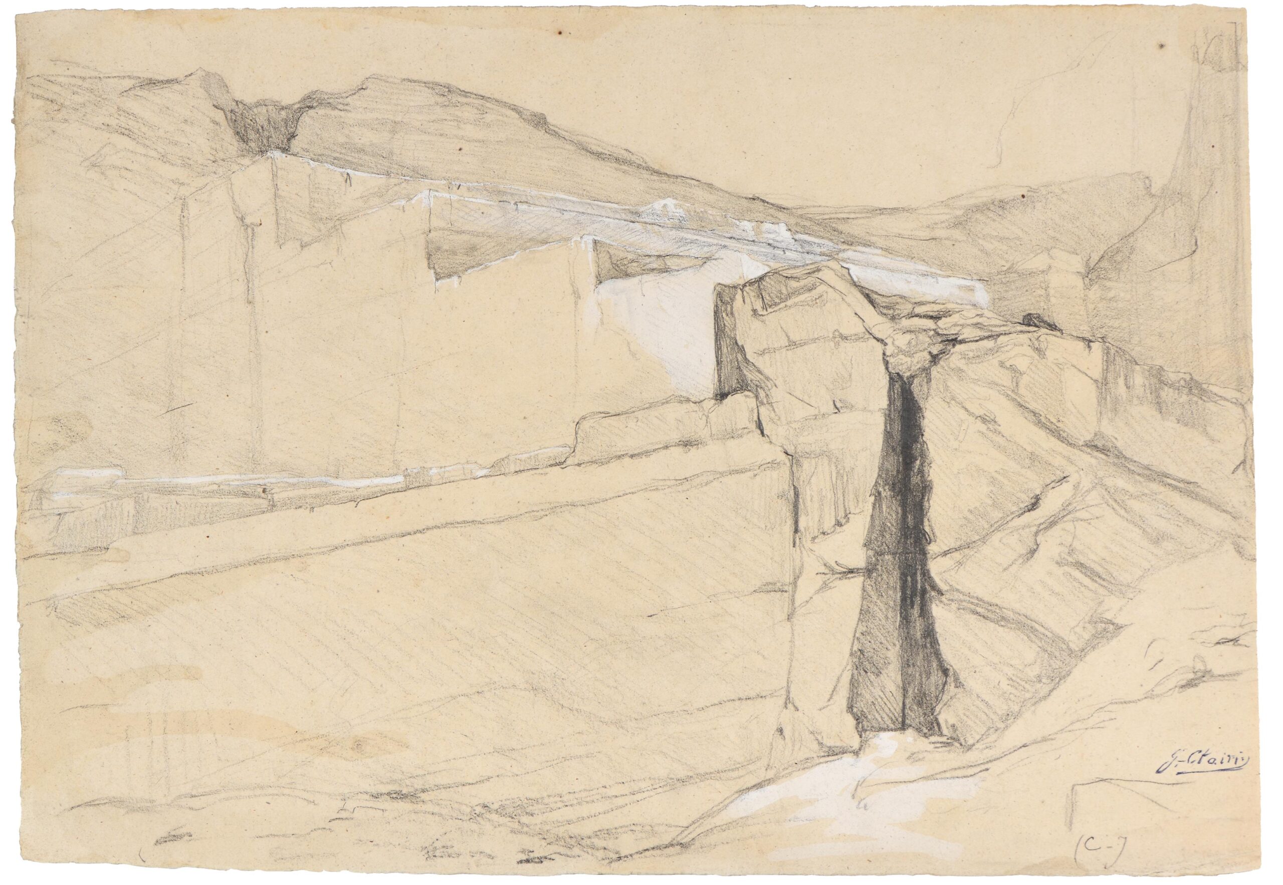 CLAIRIN Georges-Jules-Victor — View from below a quarry