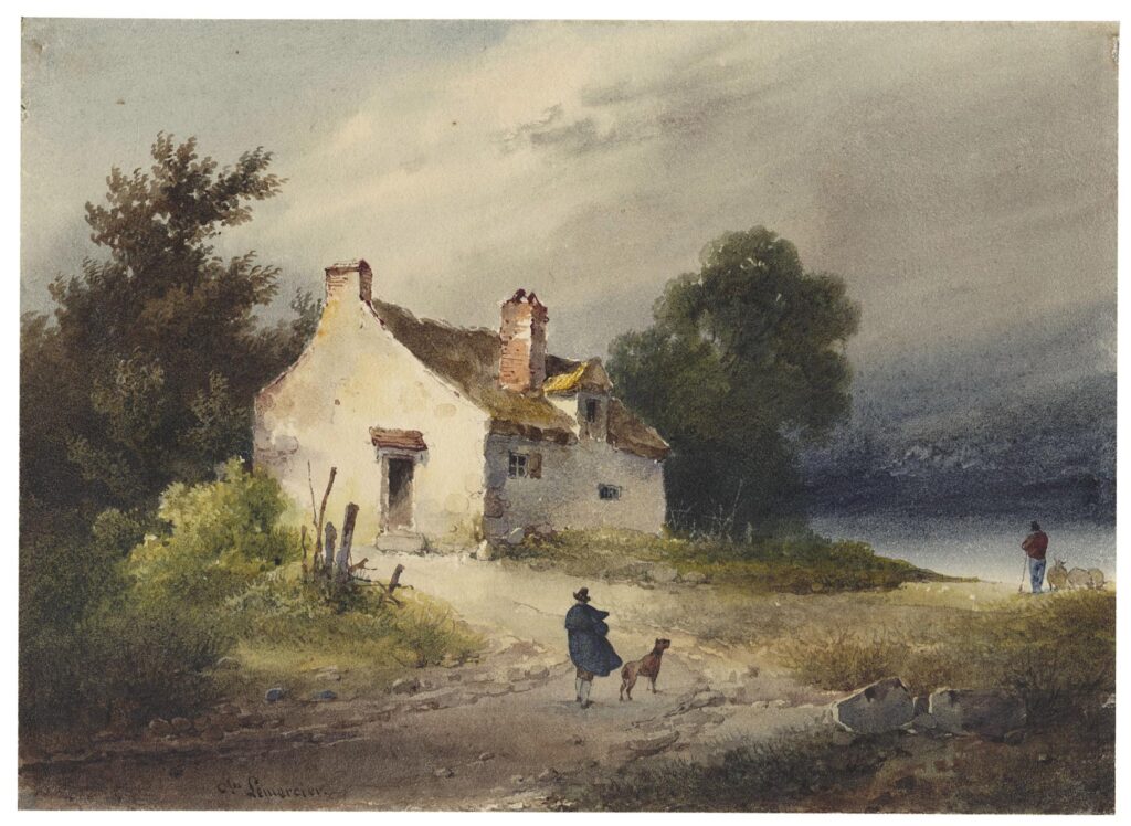 Lemercier – Paysage de campagne animé