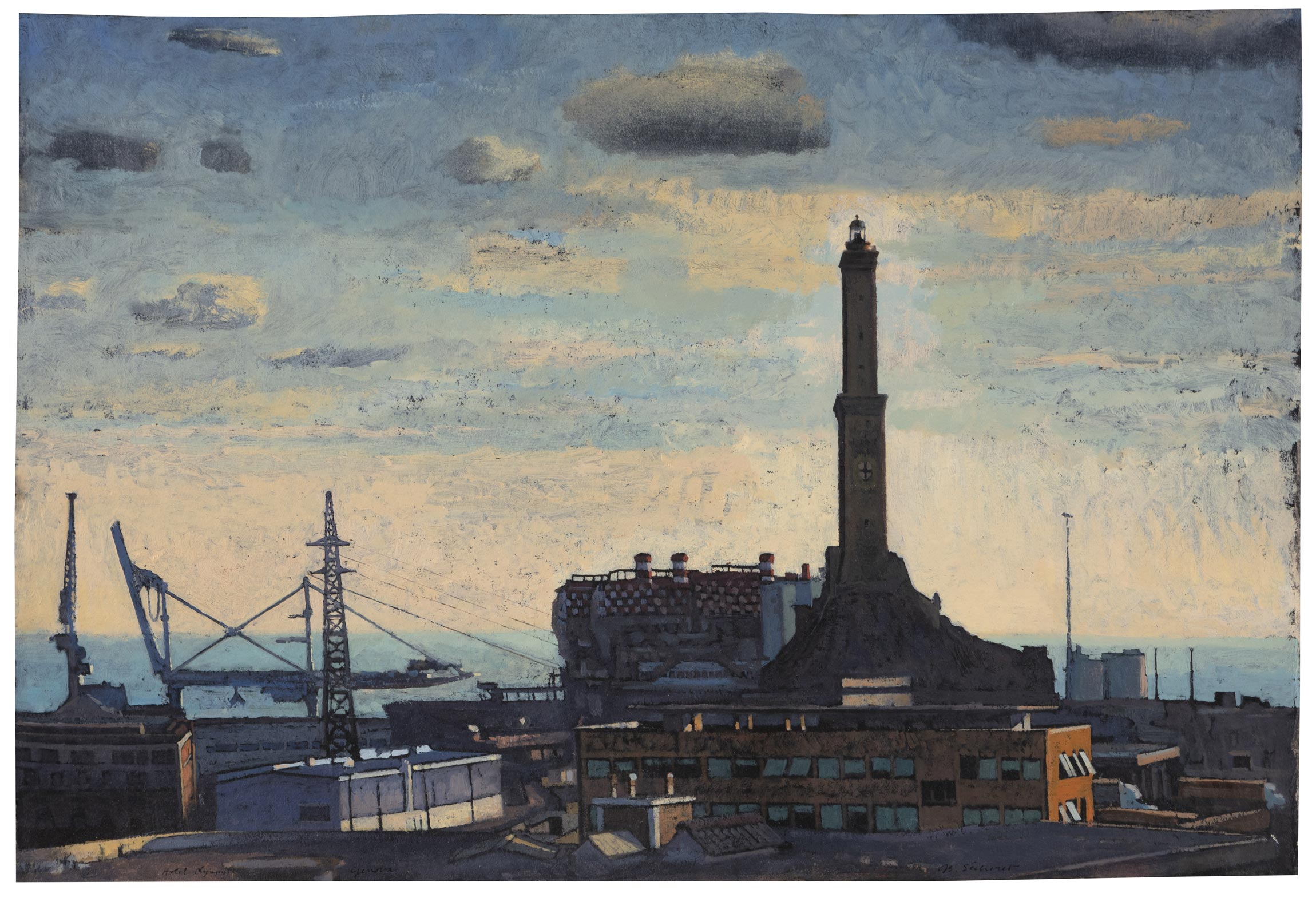 Vue du port de Gênes