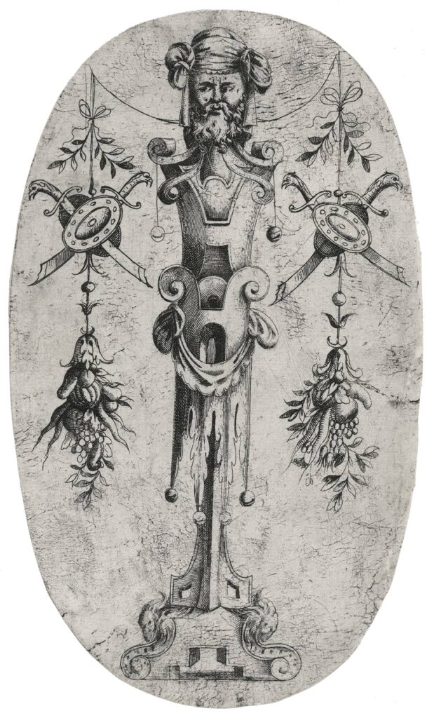 Mignon – Tête barbue sur un piédestal