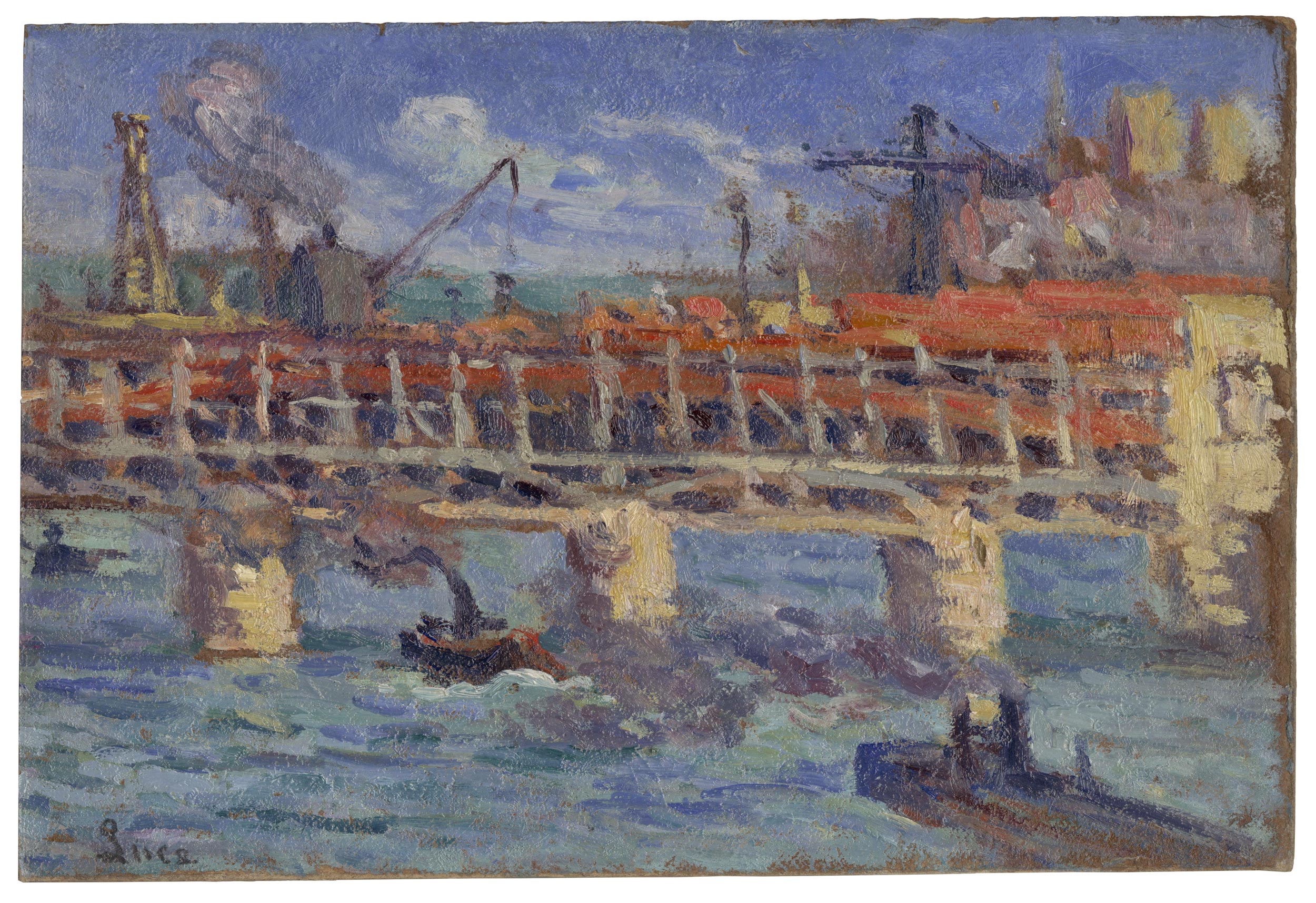Le pont Notre-Dame en travaux depuis le pont au change