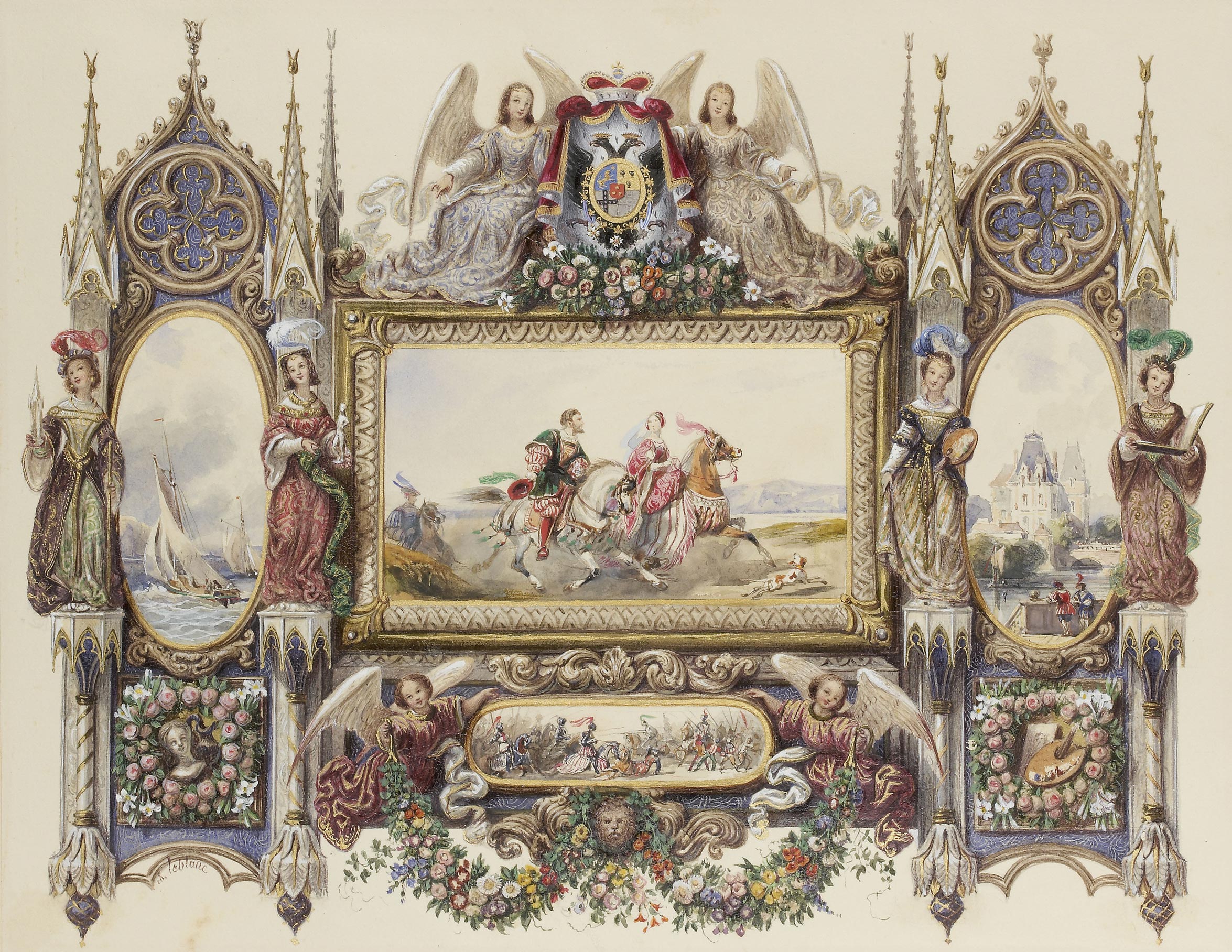 LEBLANC Ch. — Motif d’architecture néo-gothique