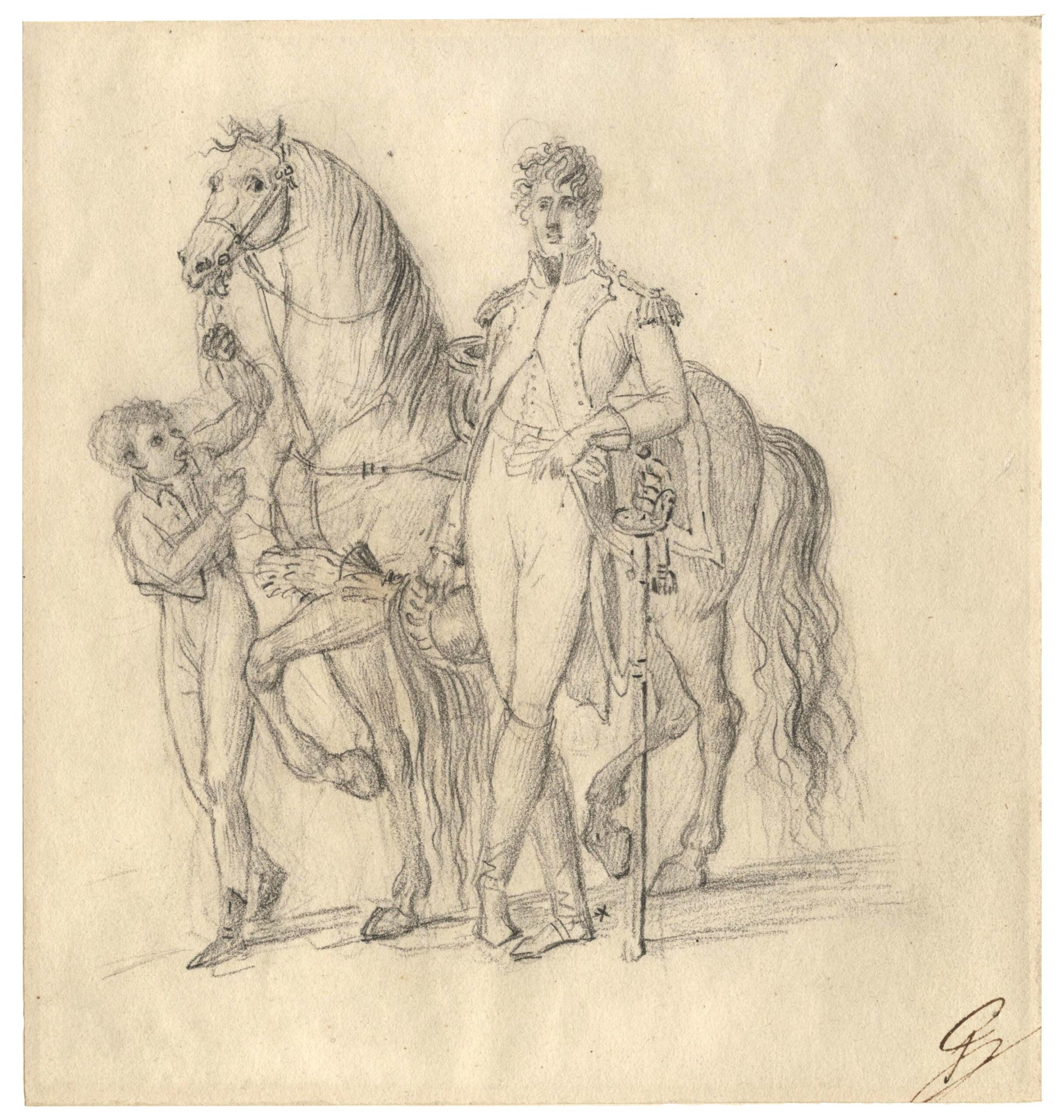 GIRODET-TRIOSON Anne-Louis — Projet pour un portrait en pied de Louis Bonaparte