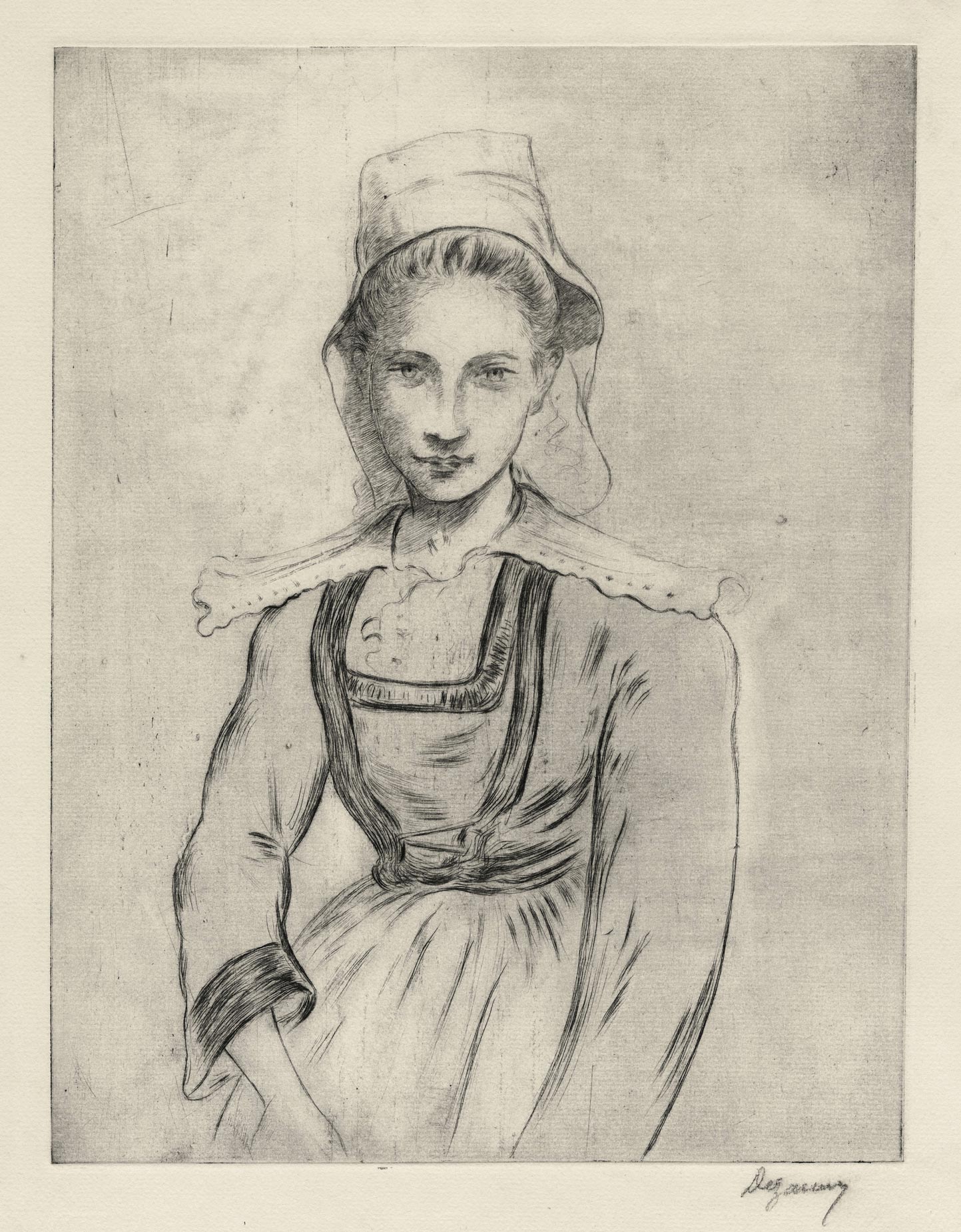 Bust of a Breton woman