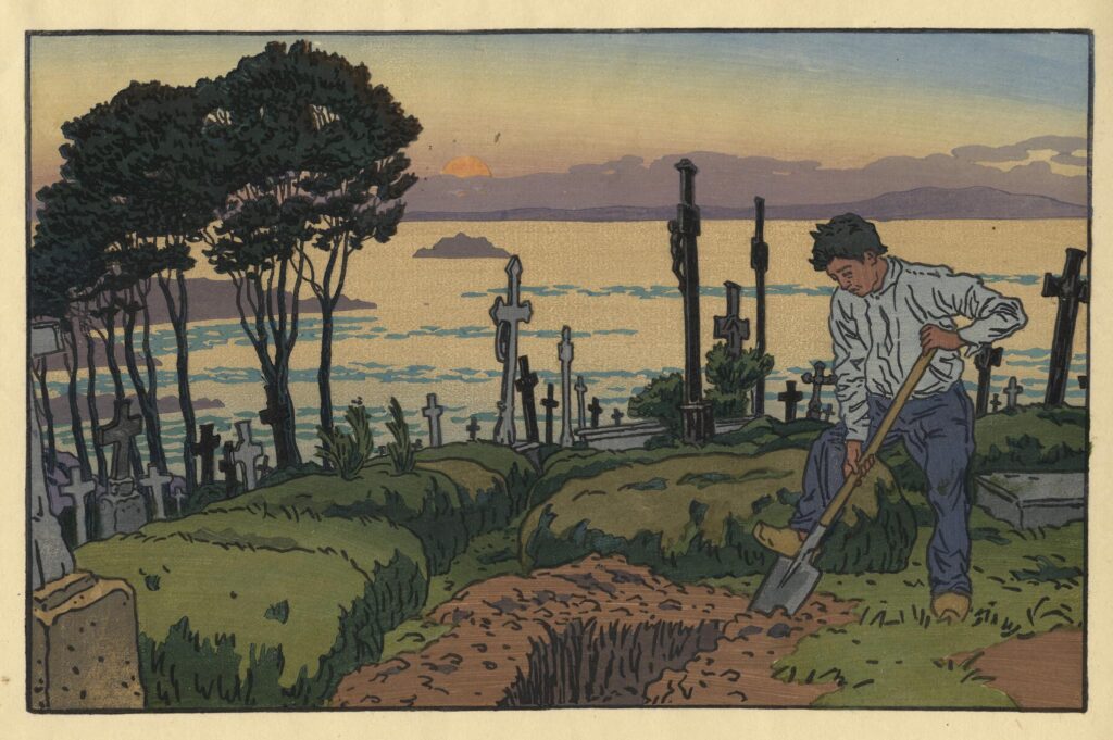 Rivière – Le Fossoyeur du cimetière Saint-Jean à Tréboul