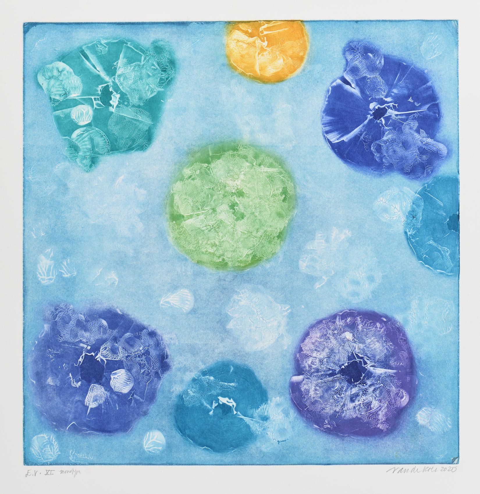 Untitled (composition in blue, green and yellow)