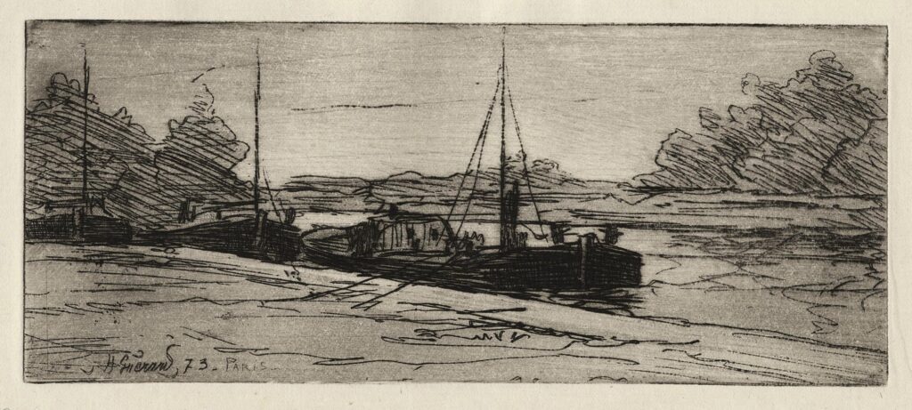 Guérard – Barques au bord de l’eau ou Quai de Grenelle