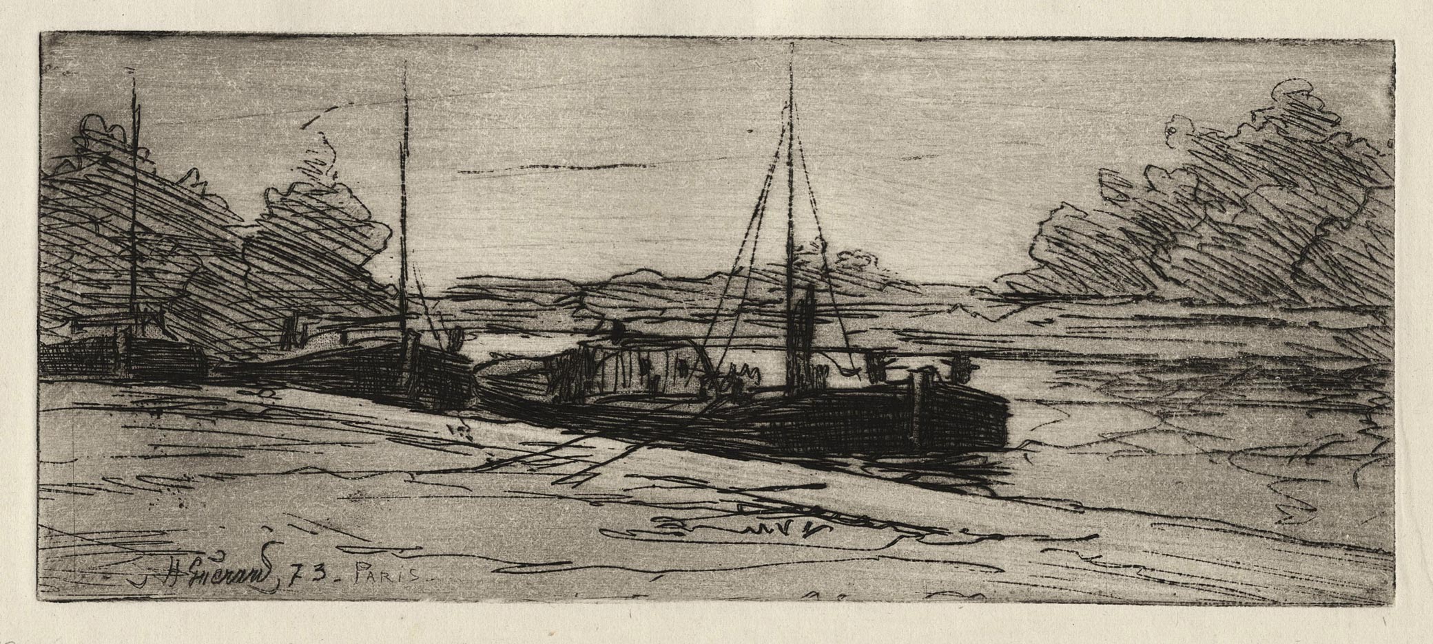 Barques au bord de l’eau ou Quai de Grenelle