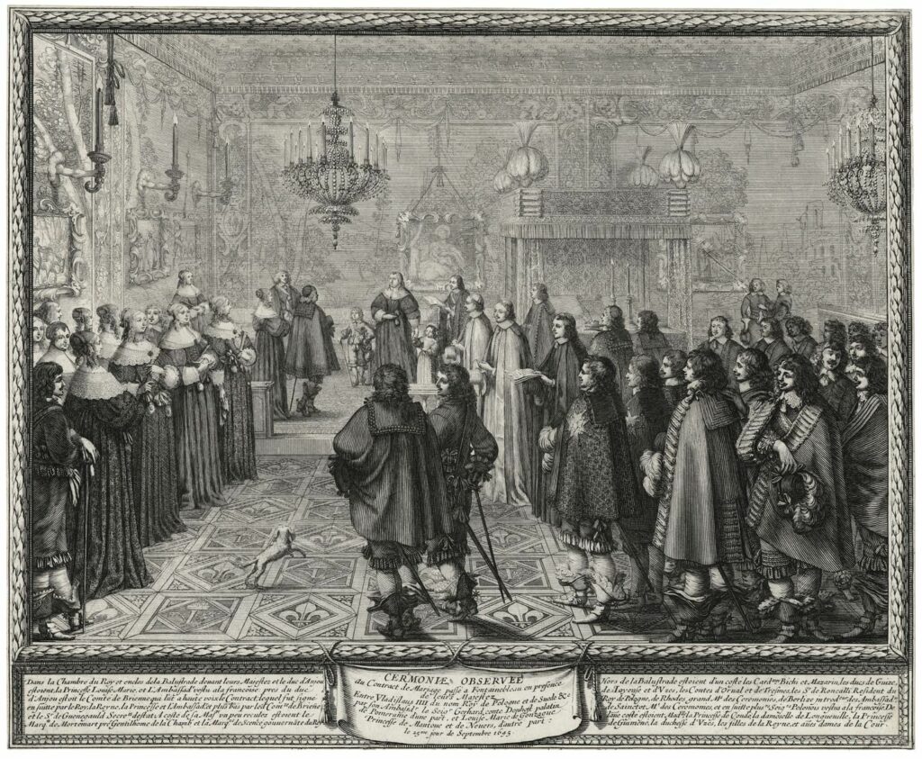 Bosse – Signature du contrat de mariage entre Ladislas IV et Marie-Louise de Gonzague