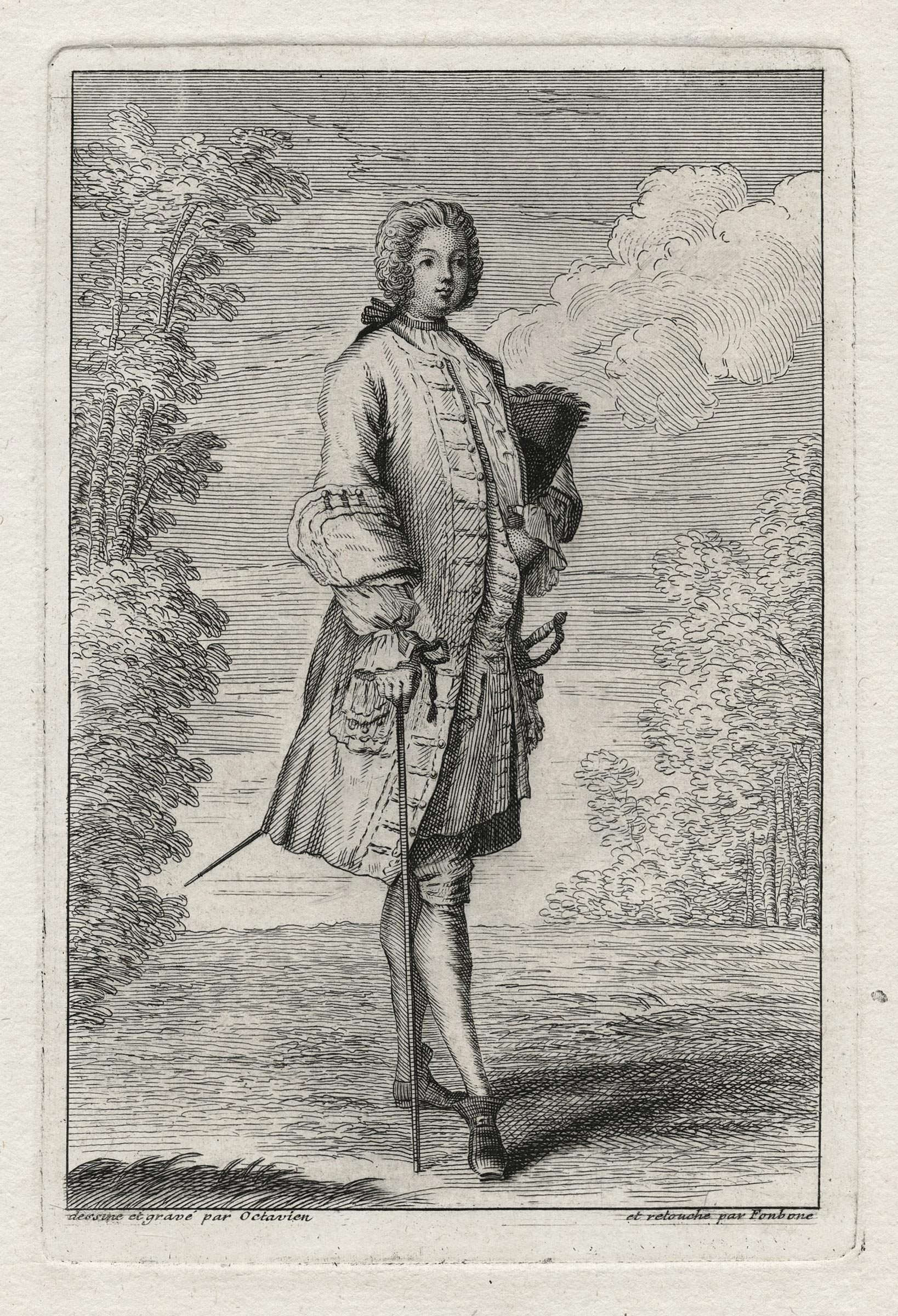 OCTAVIEN François — Jeune homme élégant à la canne