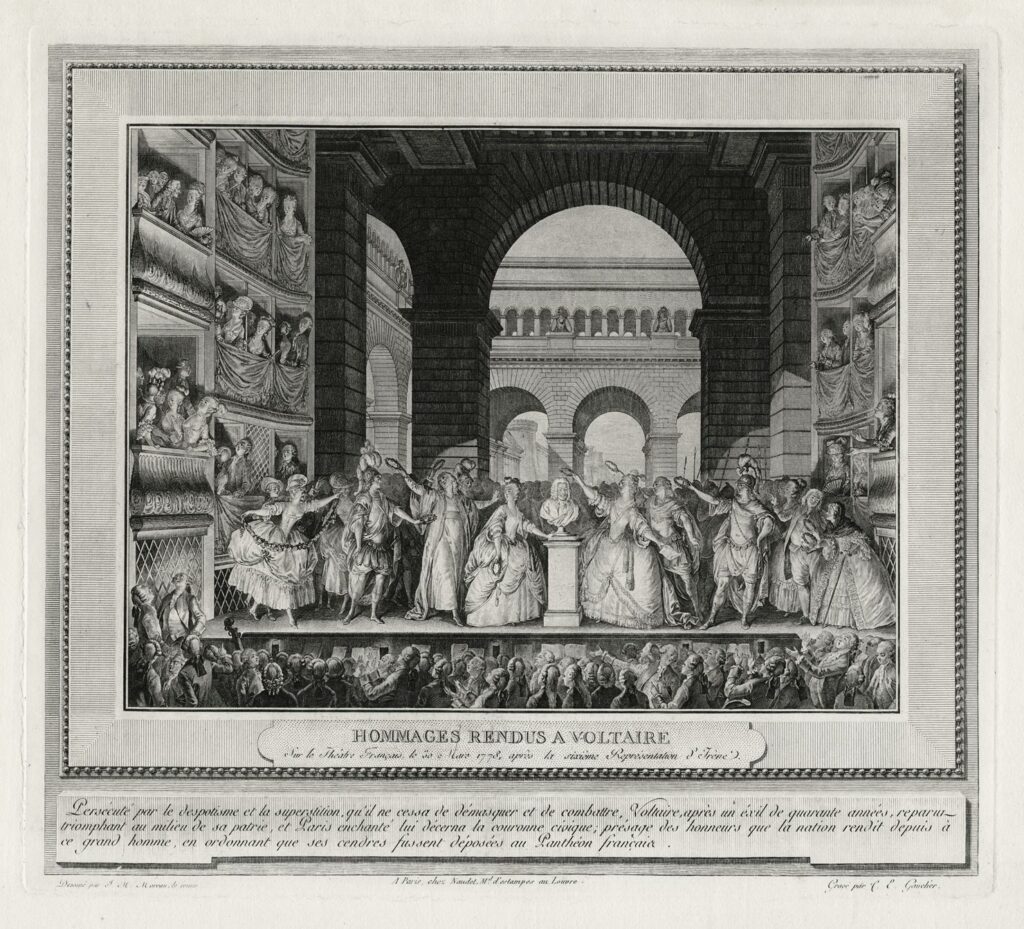 Gaucher – Couronnement de Voltaire sur le Théâtre-Français