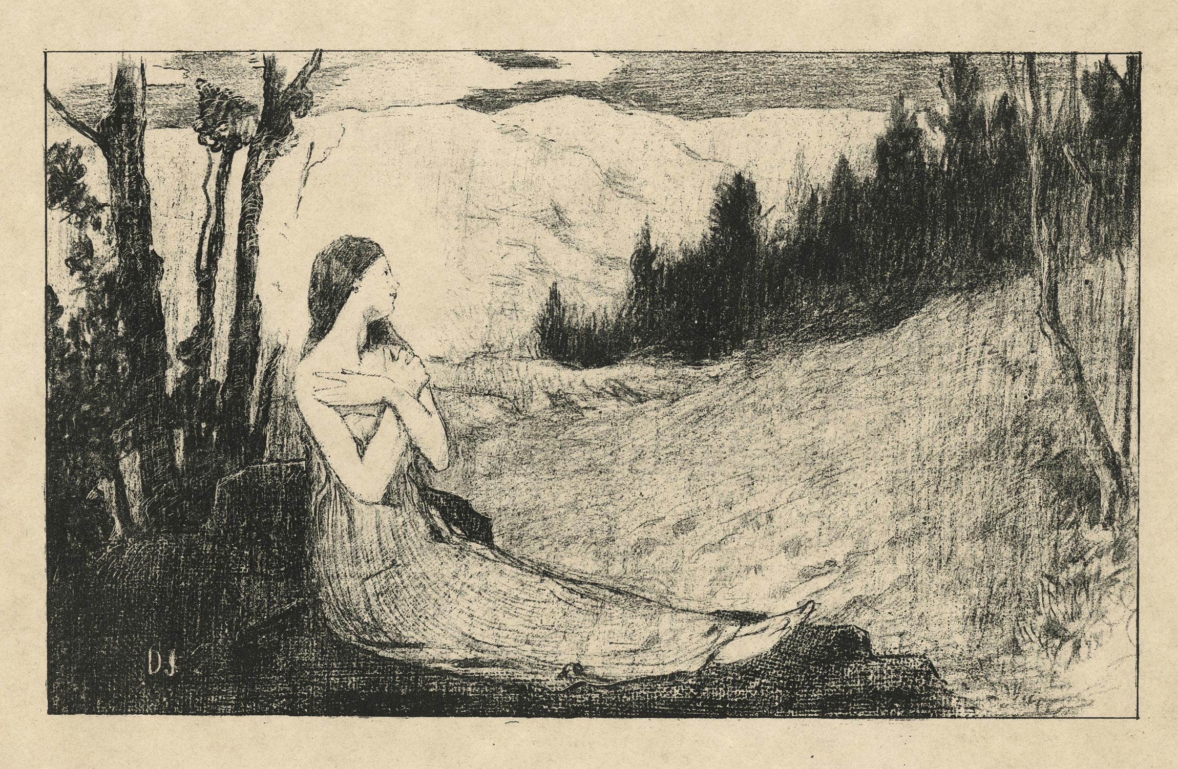 DANGUY Jean — Sainte Agnès assise sur un rocher