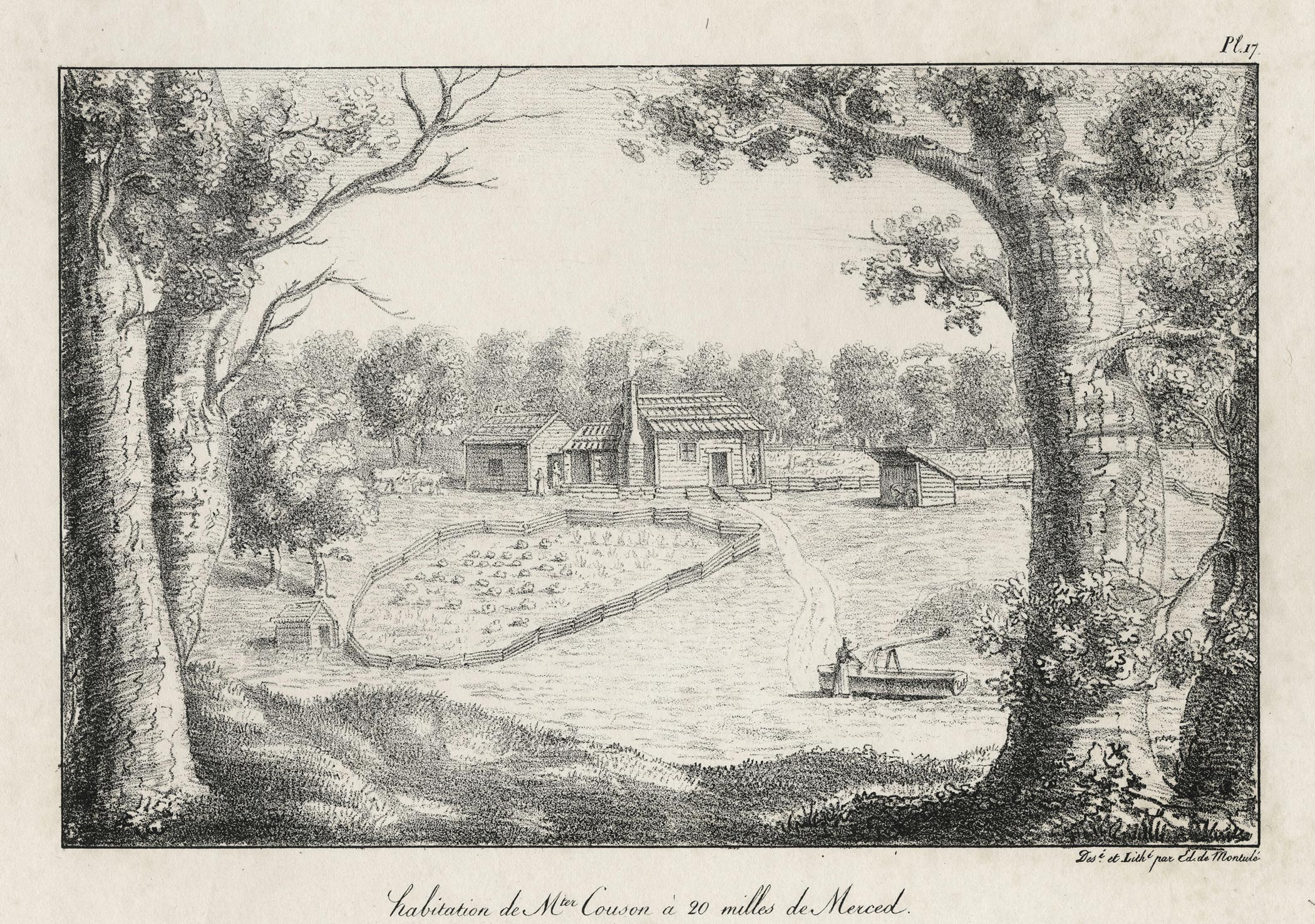 DE MONTULÉ  Édouard — Habitation de Mter Couson à 20 milles de Merced
