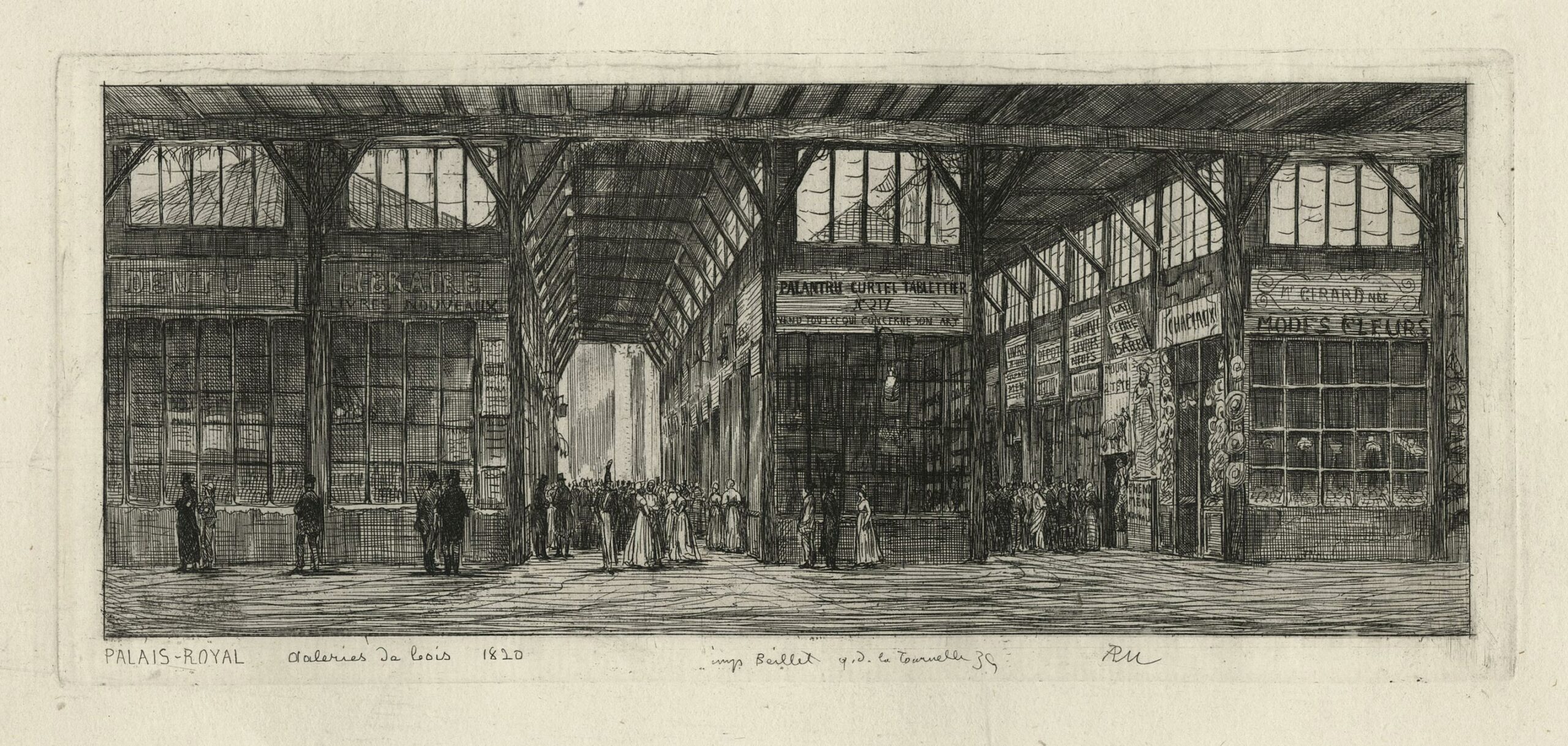 POTÉMONT Adolphe Théodore Jules Martial — Palais royal. Galeries de bois.