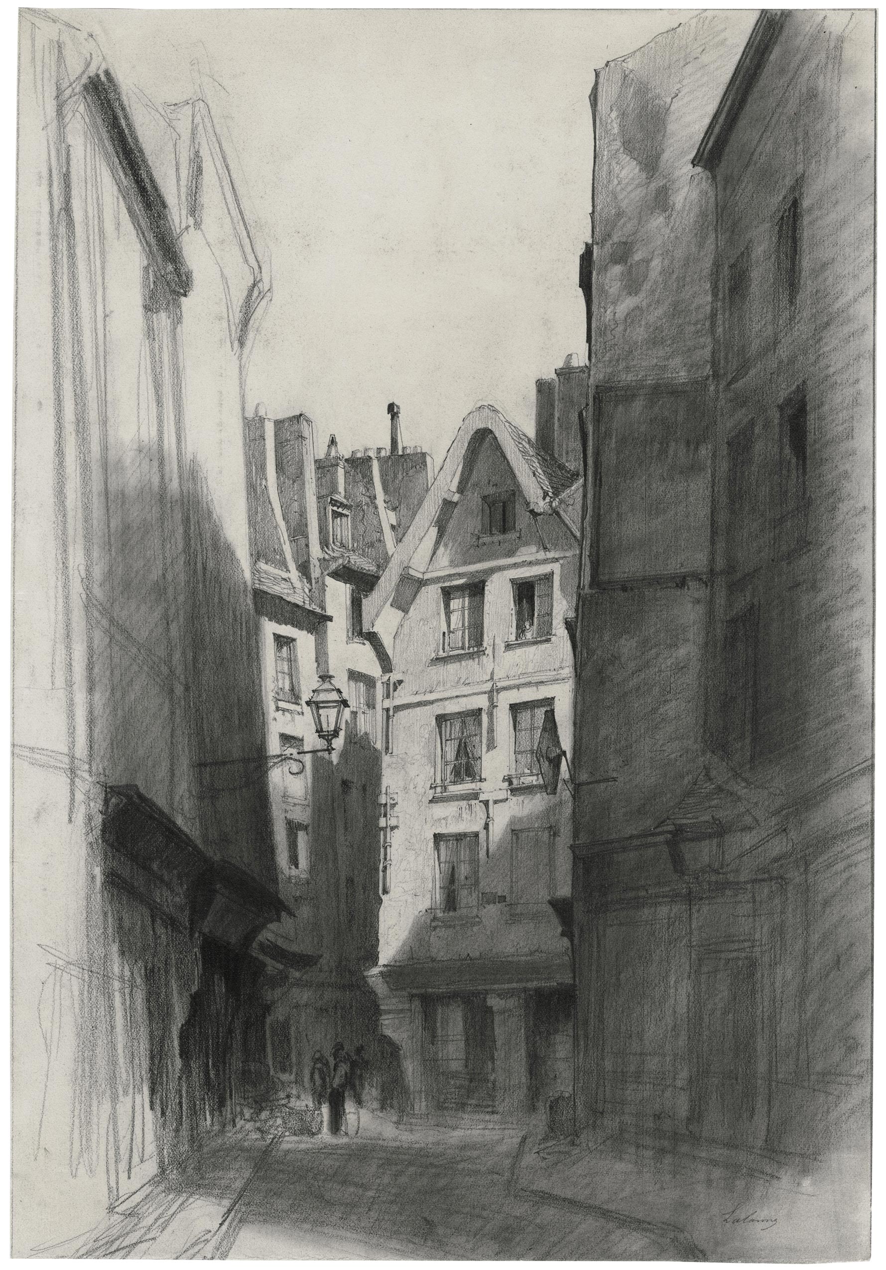 LALANNE Maxime — La rue Pirouette aux Halles, Paris